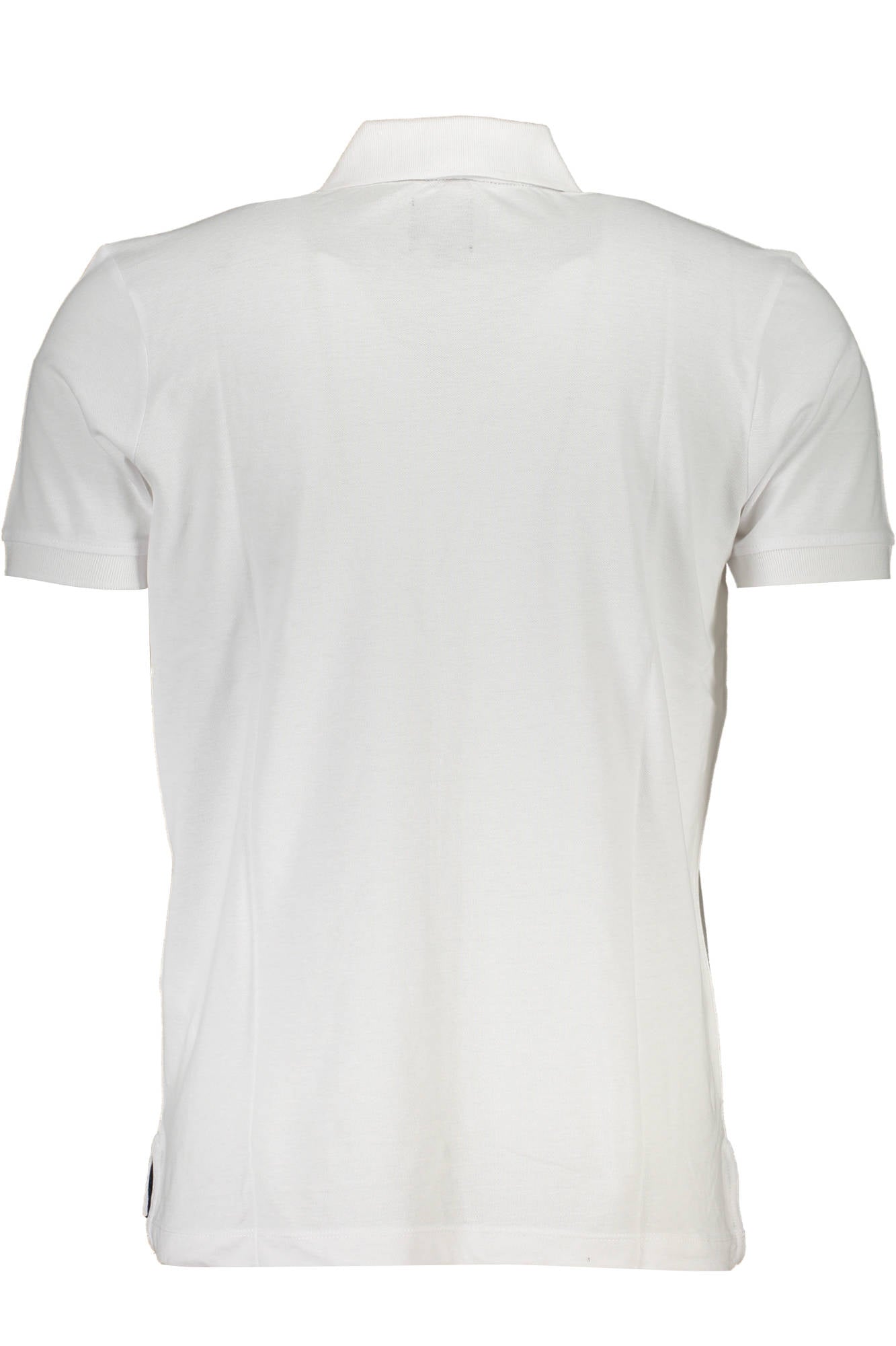 AU00799-MARIANO_BIANCO_WHITE – Stylisches Herren-Poloshirt Weiß mit Logo und Applikation - Kurzarm – Größe: L, XL, 2XL – Farbe: Bianco