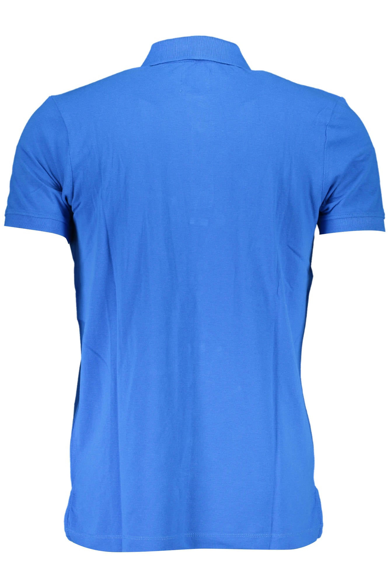 AU00799-MARIANO_BLU_ROYALE-BLUE – Herren Poloshirt Blau mit Applikation und Logo - Kurzarm, 3 Knöpfe – Größe: M, L, XL, 2XL – Farbe: Blu