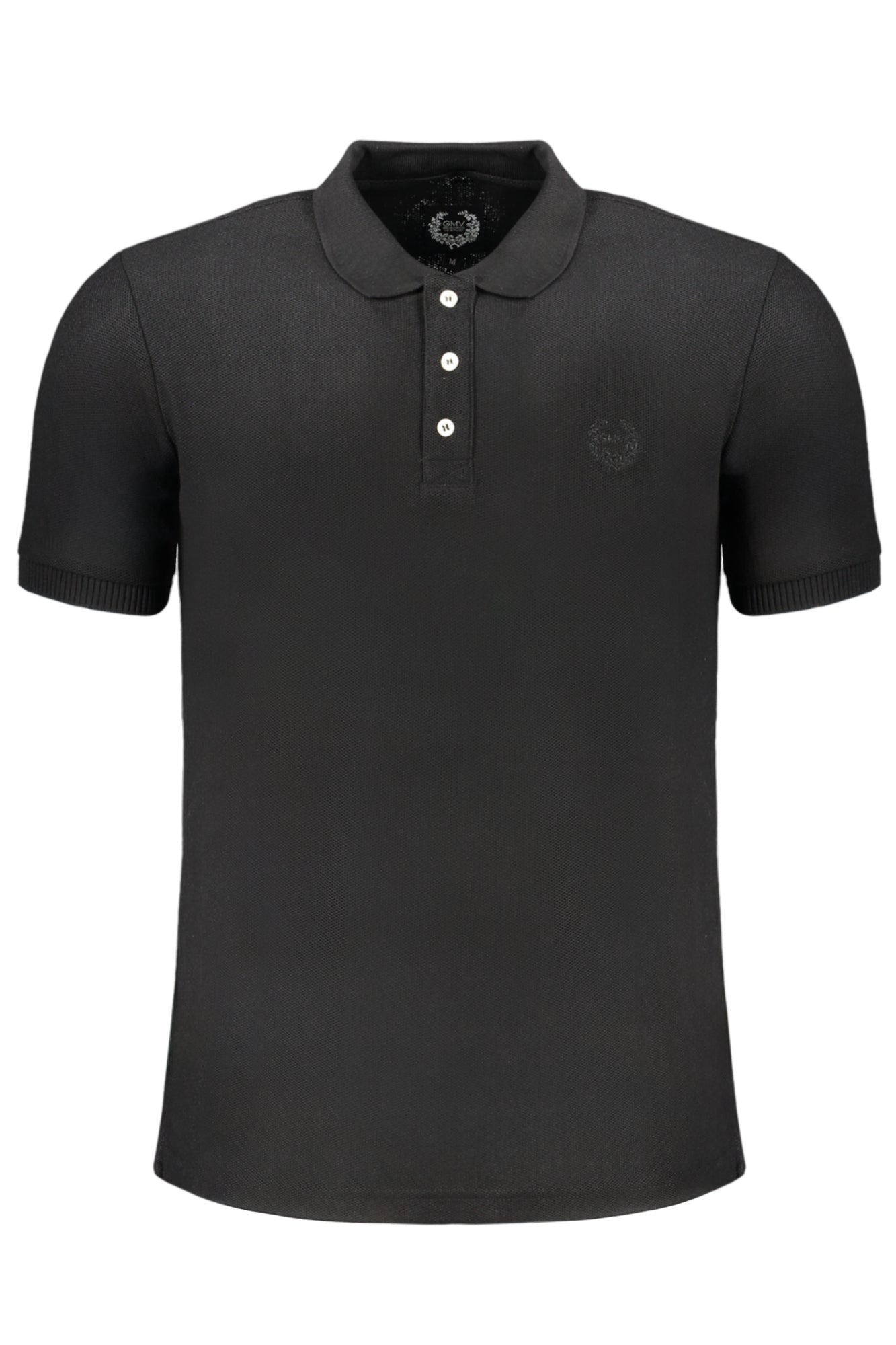 AU01671PARENZO_NEBLACK – Elegantes Herren Kurzarm-Poloshirt in Schwarz mit Stickerei – Größe: M, L, XL, 2XL – Farbe: Nero
