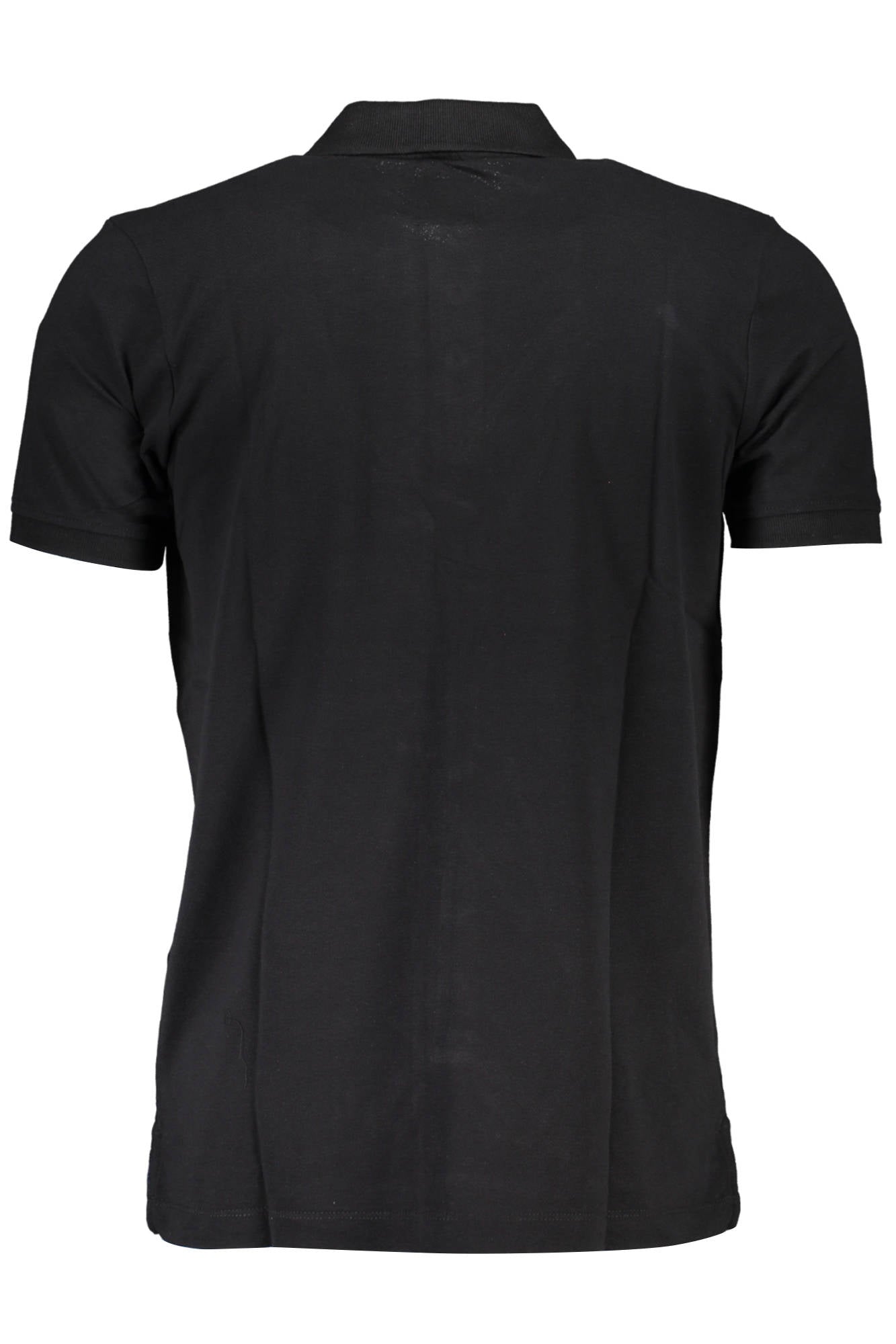 AU00799-MARIANO_NERO_BLACK – Elegantes Herren-Poloshirt Schwarz mit Applikation und Logo – Größe: M, L, XL, 2XL – Farbe: Nero