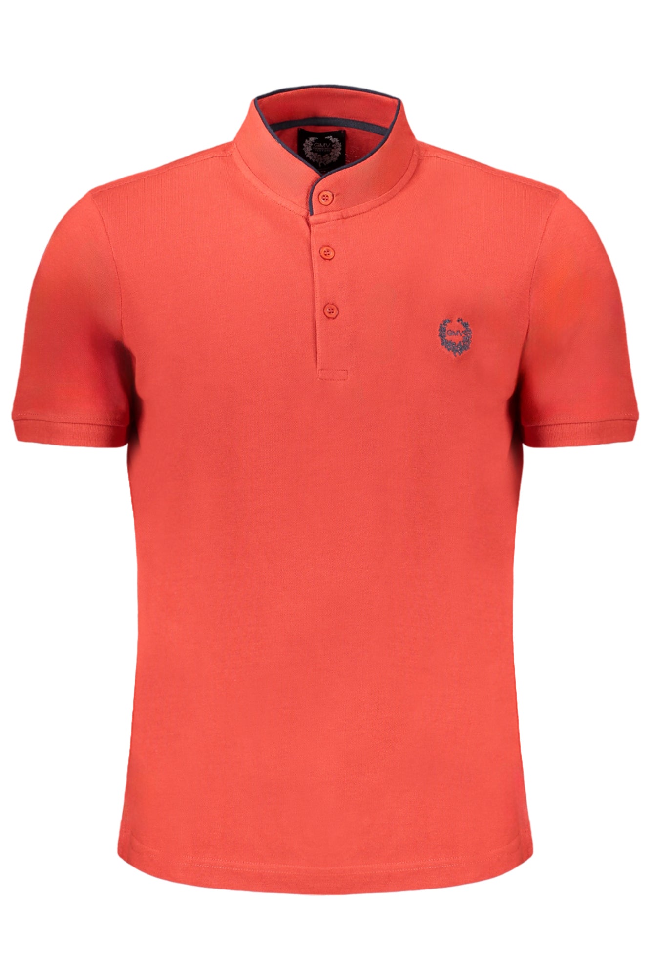 AU01629GIORGIO_RORED – Elegantes Herren Poloshirt Rot mit Kontrastdetails und Stickerei – Größe: M, L, XL, 2XL – Farbe: Rosso