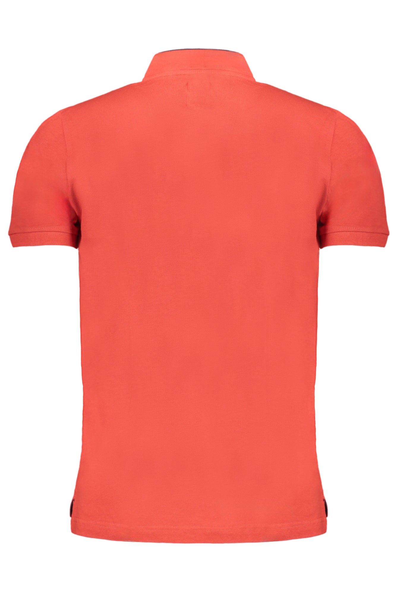 AU01629GIORGIO_RORED – Elegantes Herren Poloshirt Rot mit Kontrastdetails und Stickerei – Größe: M, L, XL, 2XL – Farbe: Rosso