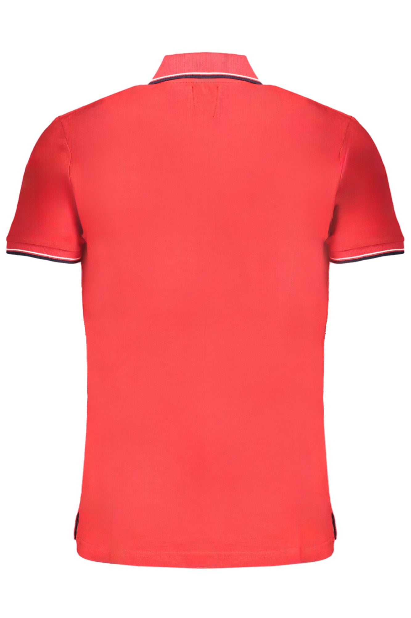 AU01626CARMELO_ROROSSO – Elegantes Herren-Poloshirt in Rot mit Kontrastdetails und Stickerei – Größe: 2XL – Farbe: Rosso