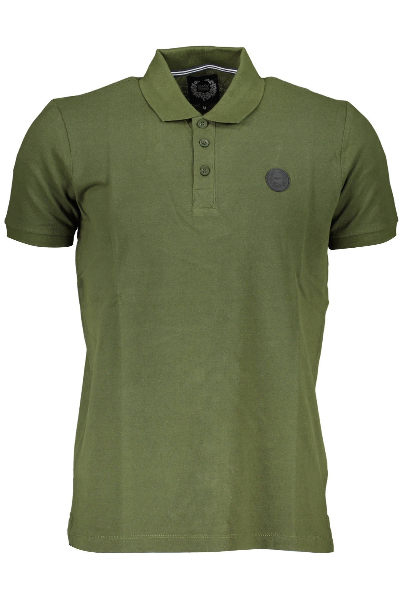 AU00799-MARIANO_VERDE_MILITARY-GREEN – Stilvolles grünes Herren-Poloshirt mit Applikation und Logo – Größe: M, L, XL, 2XL – Farbe: Verde