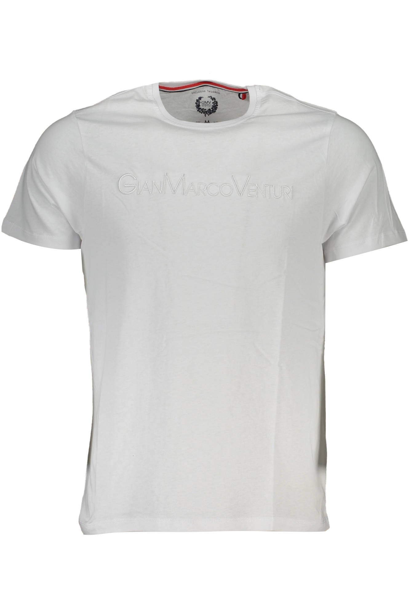 AU00665P-CALIMERO_BIANCO_WHITEWHITE – Weißes Herren T-Shirt mit Rundhals und Stickerei - Kurzarm Design – Größe: M, L, XL, 2XL – Farbe: Bianco