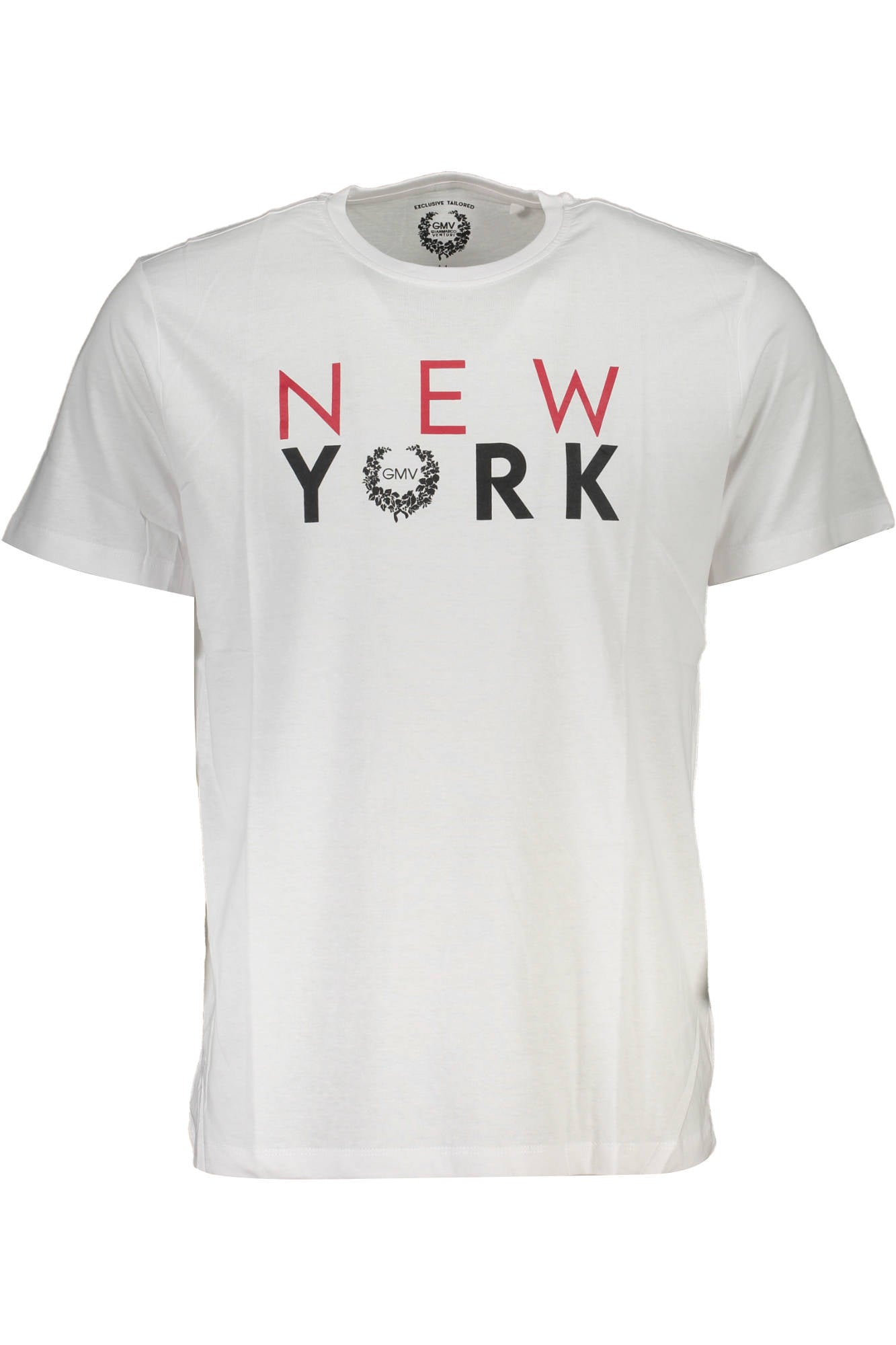 AU00785-ILARIO_BIANCO_WHITE – Weißes Herren Kurzarm-T-Shirt mit Rundhals & Druck für jeden Anlass – Größe: XL – Farbe: Bianco