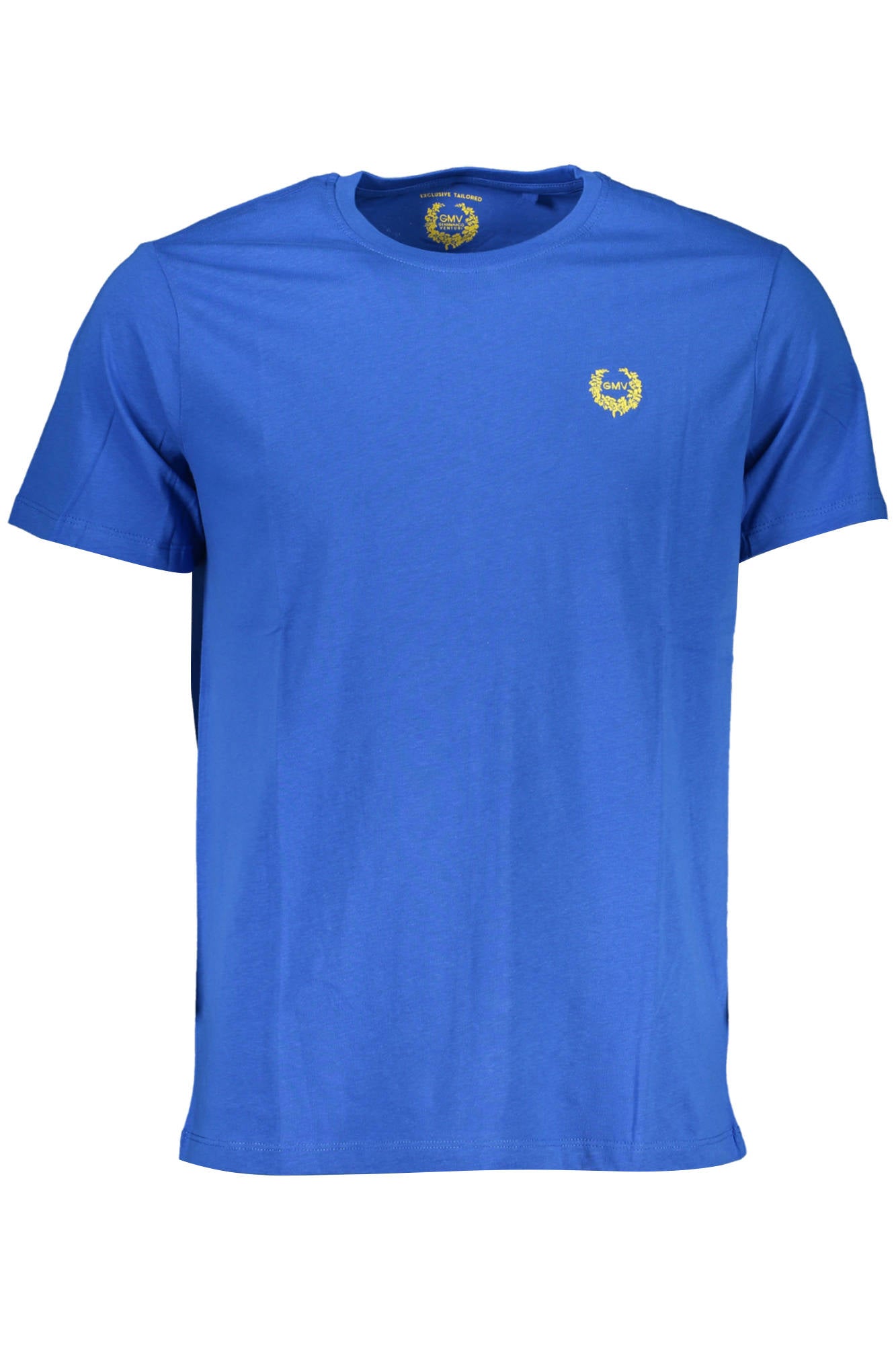 AU00908-CAMILLO_BLU_ROYAL-BLUE – Herren Kurzarm T-Shirt Blau mit Rundhalsausschnitt & Stickerei – Größe: XL, M, L – Farbe: Blu