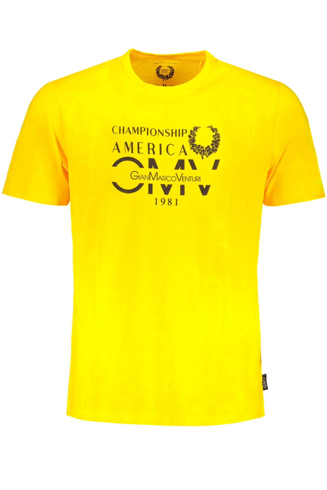 AU01484ITALO_GIYELLOW – Herren T-Shirt in Gelb mit Print und Rundhals - Kurzarm, Modernes Design – Größe: M, L, XL, 2XL – Farbe: Giallo