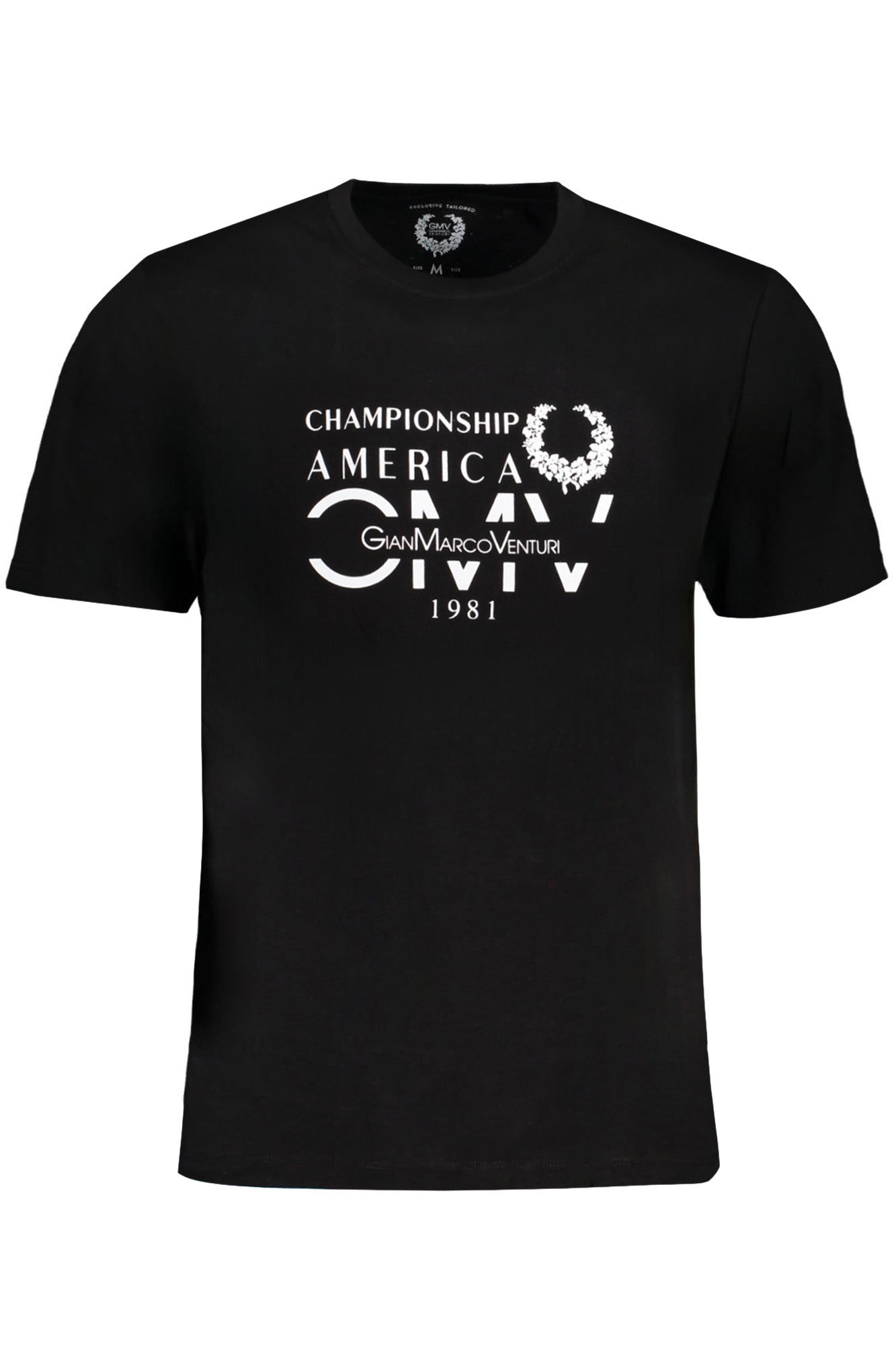 AU01484ITALO_NEBLACK – Herren Schwarz T-Shirt mit Rundhalsausschnitt und Logo-Druck – Größe: L, XL, 2XL – Farbe: Nero