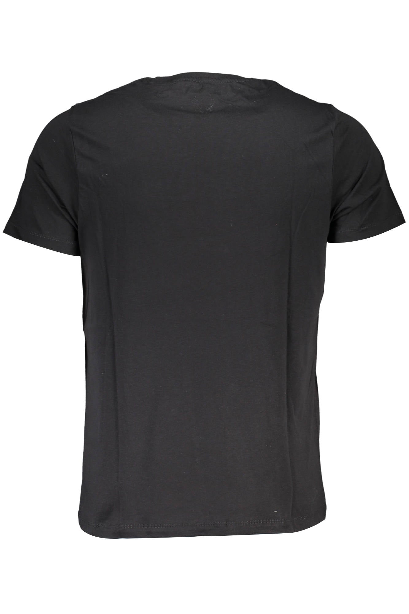 AU00665P-CALIMERO_NERO_BLACKWHITE – Herren Kurzarm T-Shirt Schwarz mit Stickerei und Kontrastdetails – Größe: L, XL, 2XL – Farbe: Nero