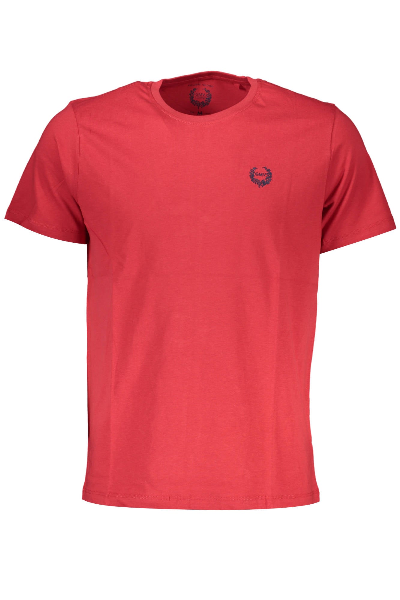 AU00908-CAMILLO_ROSSO_RED – Herren Kurzarm T-Shirt in Rot mit Rundhals und Stickerei – Größe: L, XL, 2XL, M – Farbe: Rosso