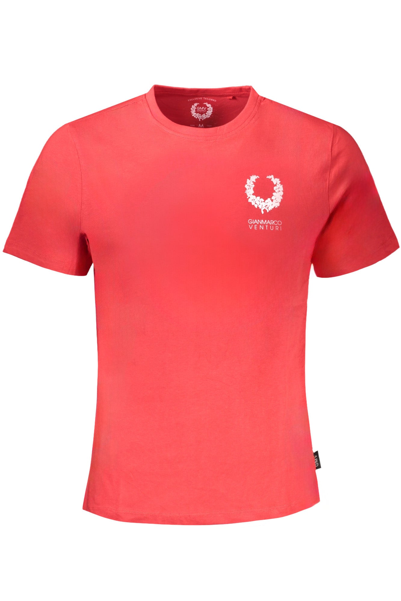 AU01413ALVARO_RORED – Herren Kurzarm T-Shirt in Rot mit Druck und Rundhals - Stilvoll & Modern – Größe: M, L, XL, 2XL – Farbe: Rosso