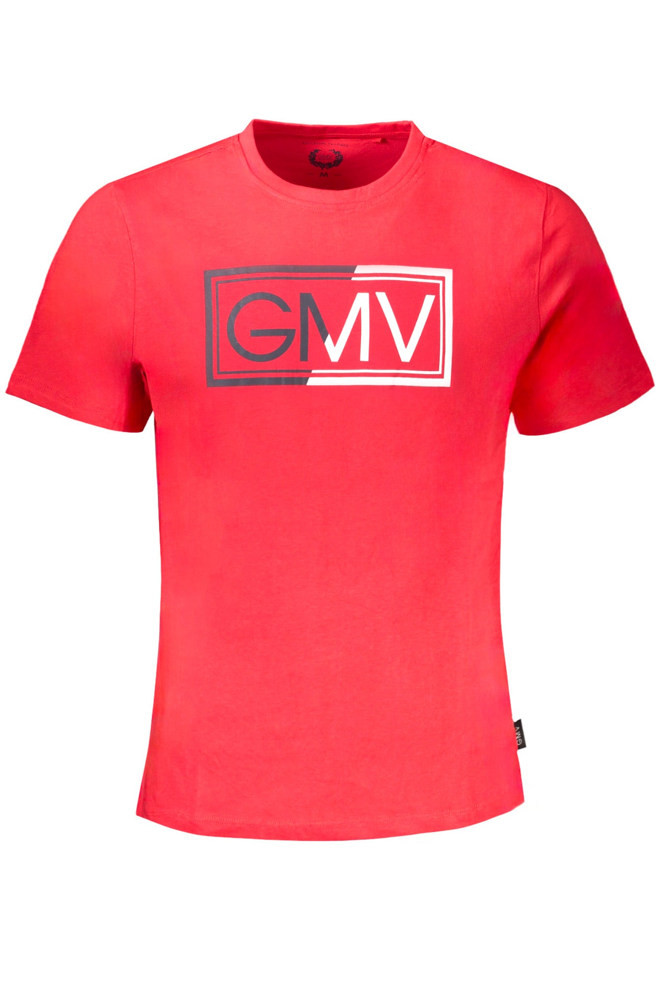 AU01411ANGELO_RORED – Stylisches rotes Herren-T-Shirt mit Rundhals und Logo-Print – Größe: M, L, XL, 2XL – Farbe: Rosso