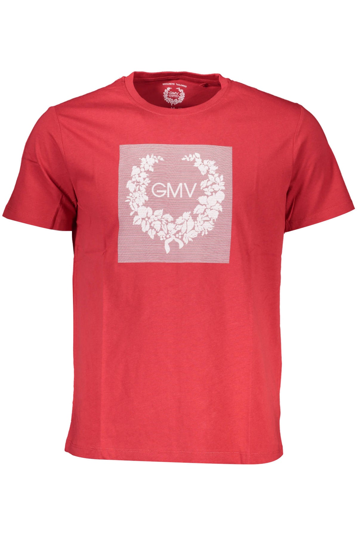 AU00784-DANILO_ROSSO_RED – Herren Kurzarm T-Shirt Rot mit Rundhalsausschnitt und Printdesign – Größe: M, L, XL, 2XL – Farbe: Rosso