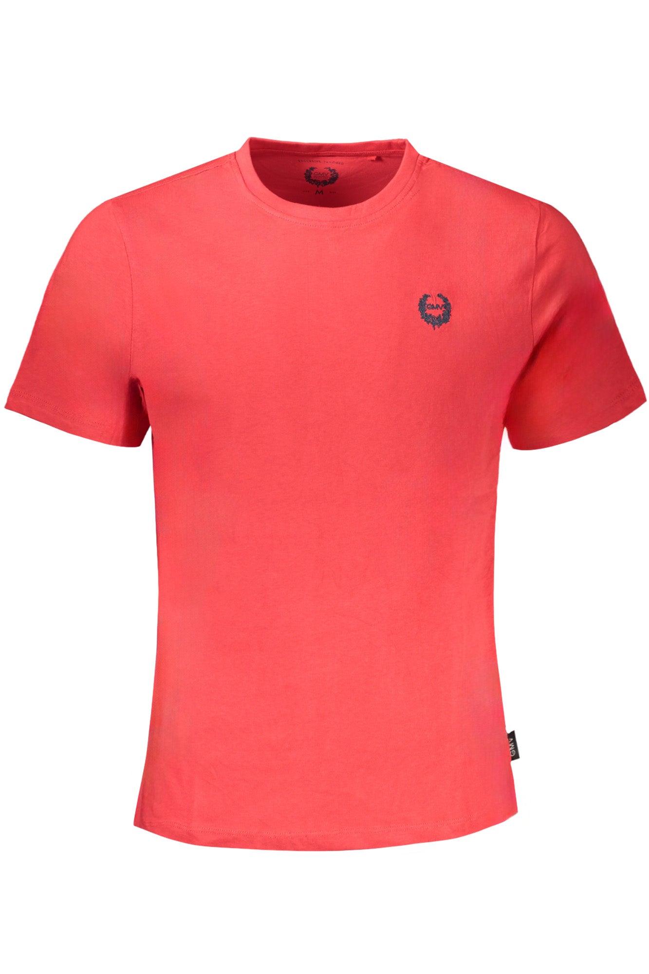 AU01631CAMILLO_RORED – Herren T-Shirt Kurzarm Rot mit Rundhals & Stickerei-Detail – Größe: M, L, XL, 2XL – Farbe: Rosso