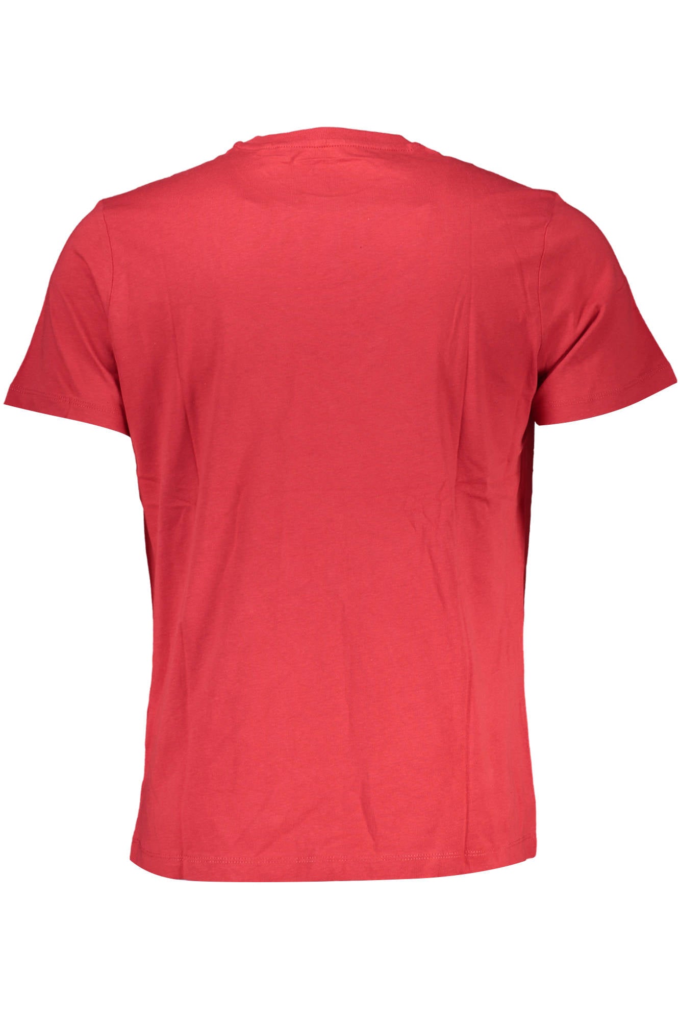 AU00781-ANGELO_ROSSO_RED – Stilvolles rotes Herren Kurzarm-T-Shirt mit Rundhals und Druck – Größe: M, L, XL, 2XL – Farbe: Rosso