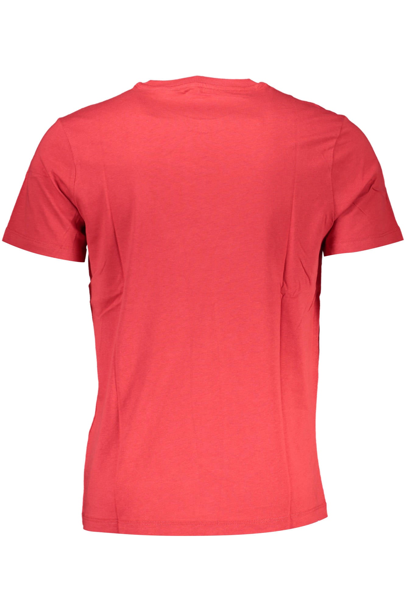 AU00783-ATTILIO_ROSSO_RED – Herren Kurzarm-T-Shirt Rot mit Rundhals und modernem Druck – Größe: M, L, XL, 2XL – Farbe: Rosso