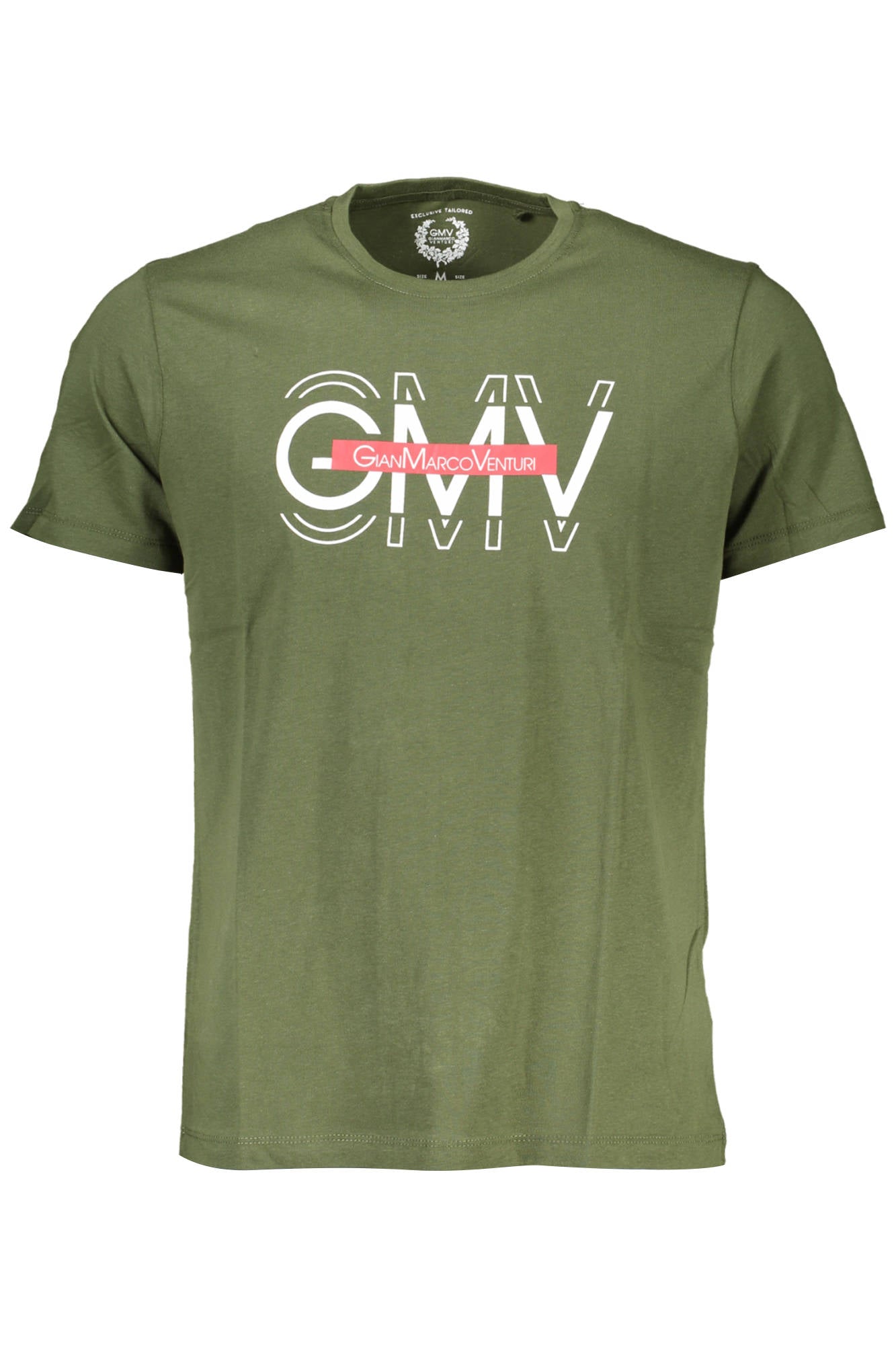 AU00781-ANGELO_VERDE_MILITARY-GREEN – Herren Kurzarm T-Shirt Grün mit Print und Rundhalsausschnitt – Größe: L, XL, 2XL – Farbe: Verde