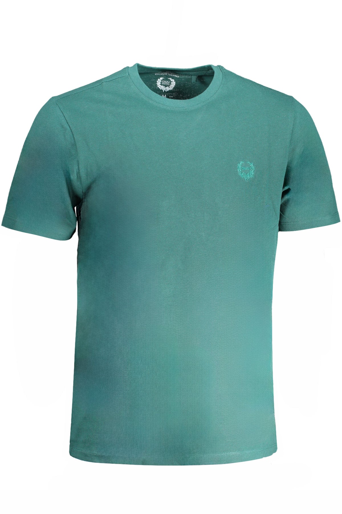 AU01408GIZIO_VEFORGRE – Elegantes Herren Kurzarmhemd in Grün mit Stickerei und Rundhalsausschnitt – Größe: M, L, XL, 2XL – Farbe: Verde