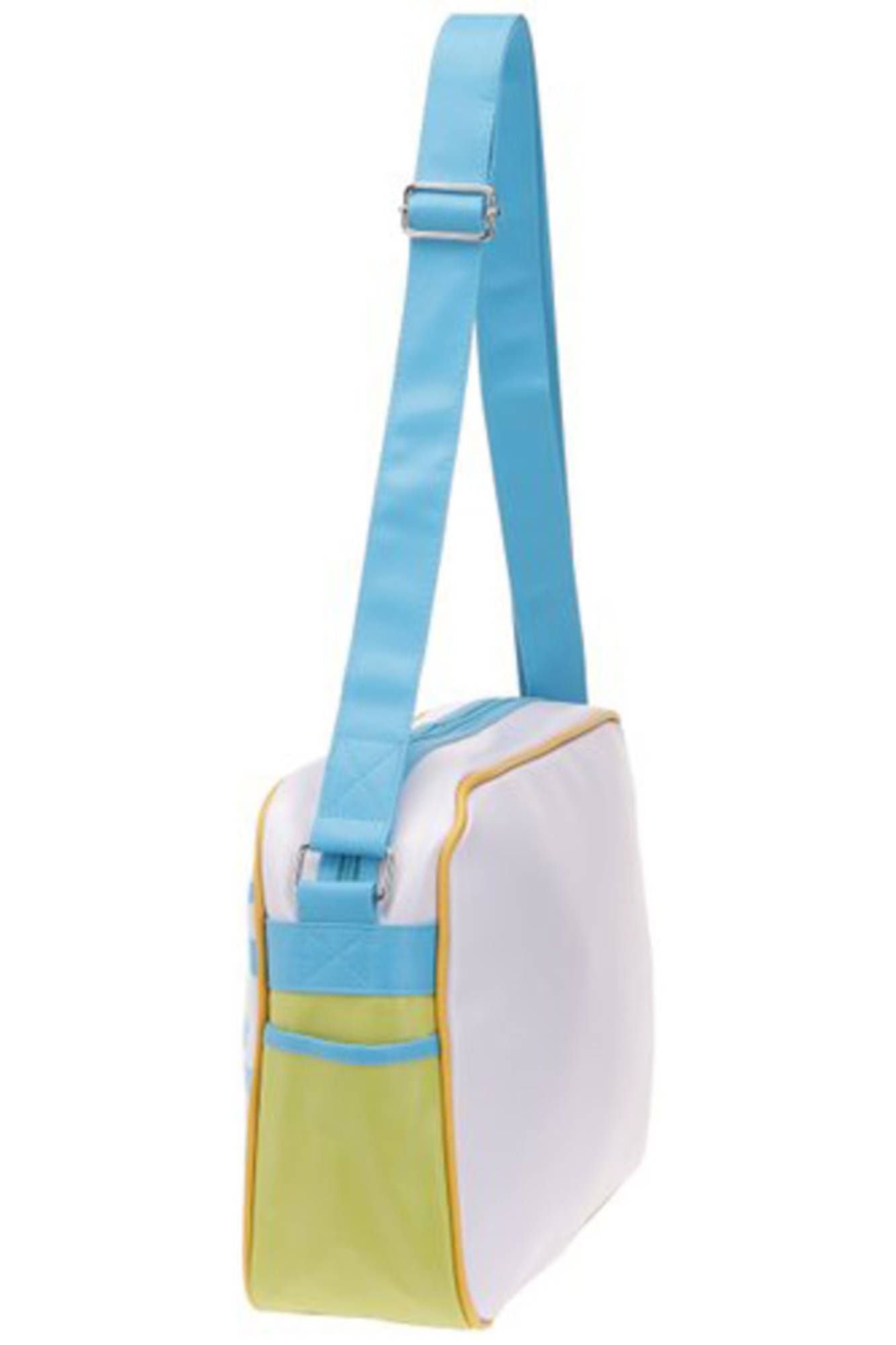 TUB224-REDFORD-TRACK_BIANCO_BLUEWHITELIME – Weiße Damenschultertasche mit verstellbarem Gurt und praktischem Design – Größe: UNI – Farbe: Bianco