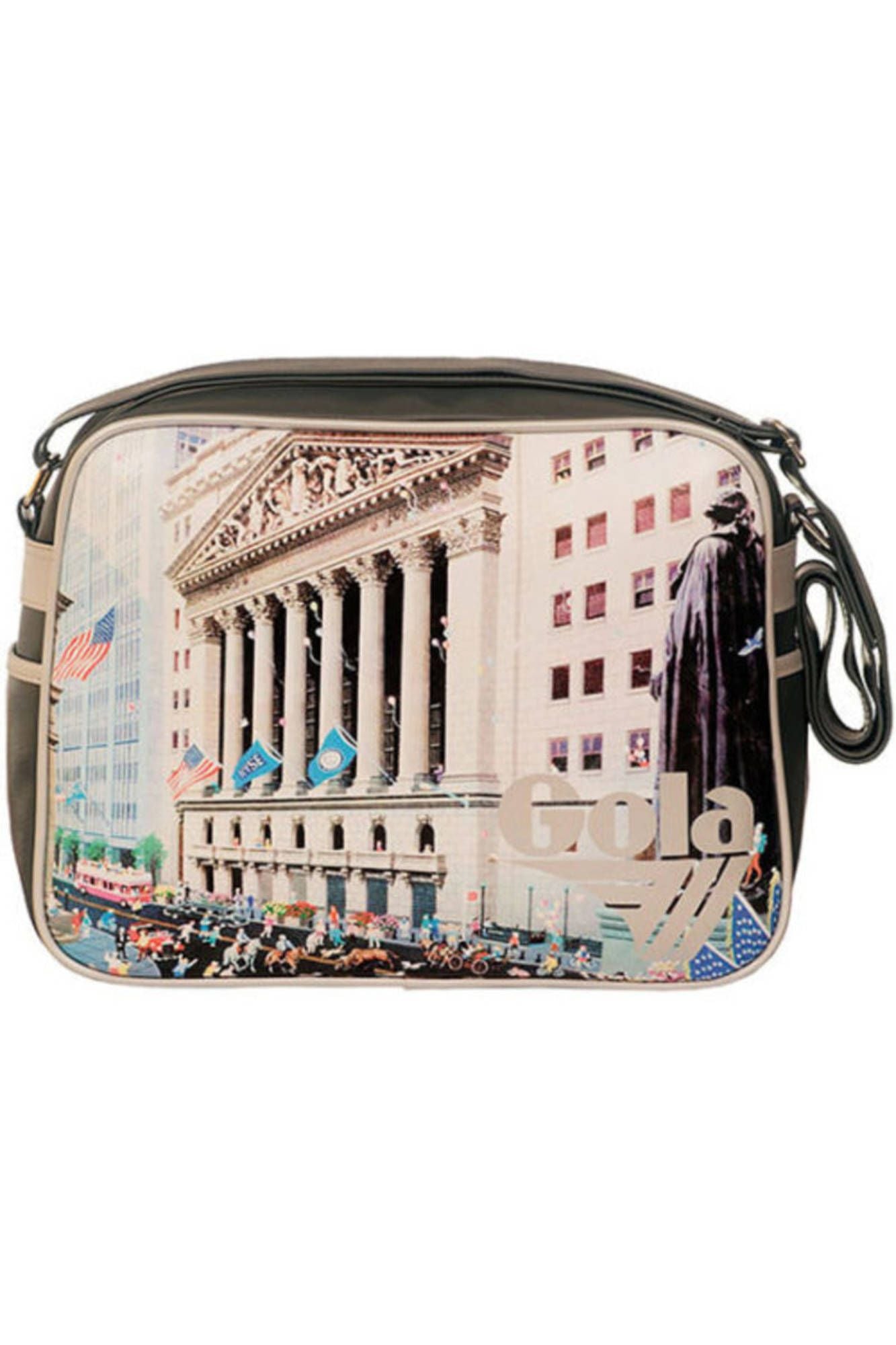 CUB347-REDFORD-BROAD-STREET_GRIGIO_DARK-GREYSILVER – Moderne Damen-Umhängetasche in Grau mit Logo & Fächer-Design – Größe: UNI – Farbe: Grigio