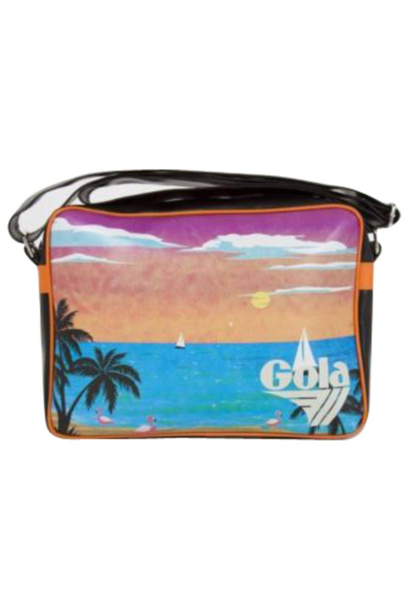 CUB396-MIDI-REDFORD-MIAMI-SHORE_NERO_BLKPEACHCREAM – Elegante schwarze Umhängetasche für Damen mit verstellbarem Riemen – Größe: UNI – Farbe: Nero