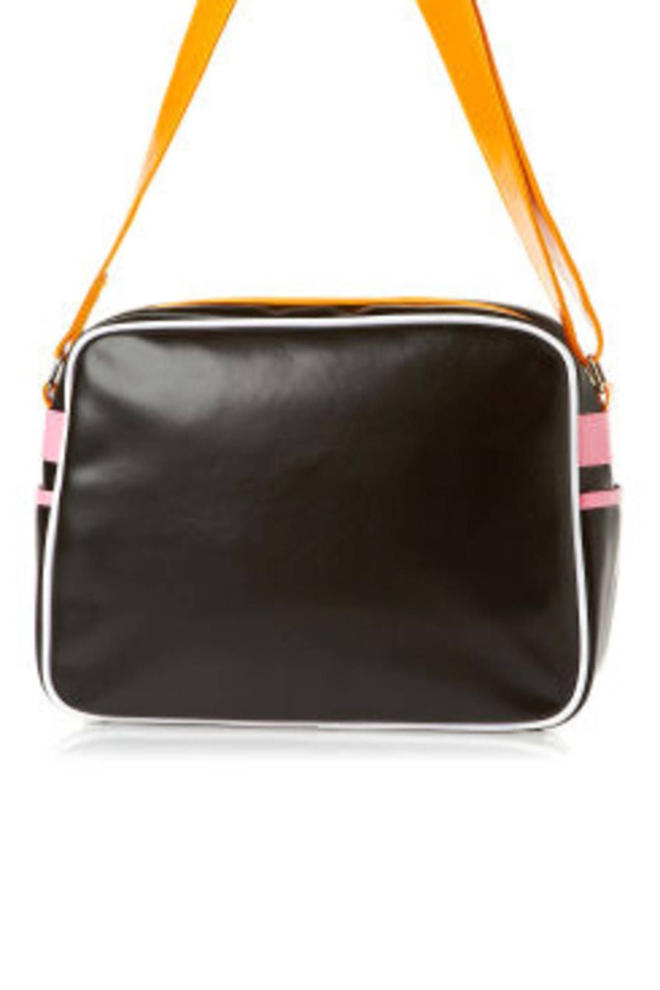 TUB287-REDFORD-SURF_NERO_BLACKORANGEMULTI – Schicke schwarze Damen-Umhängetasche mit verstellbarem Schultergurt – Größe: UNI – Farbe: Nero