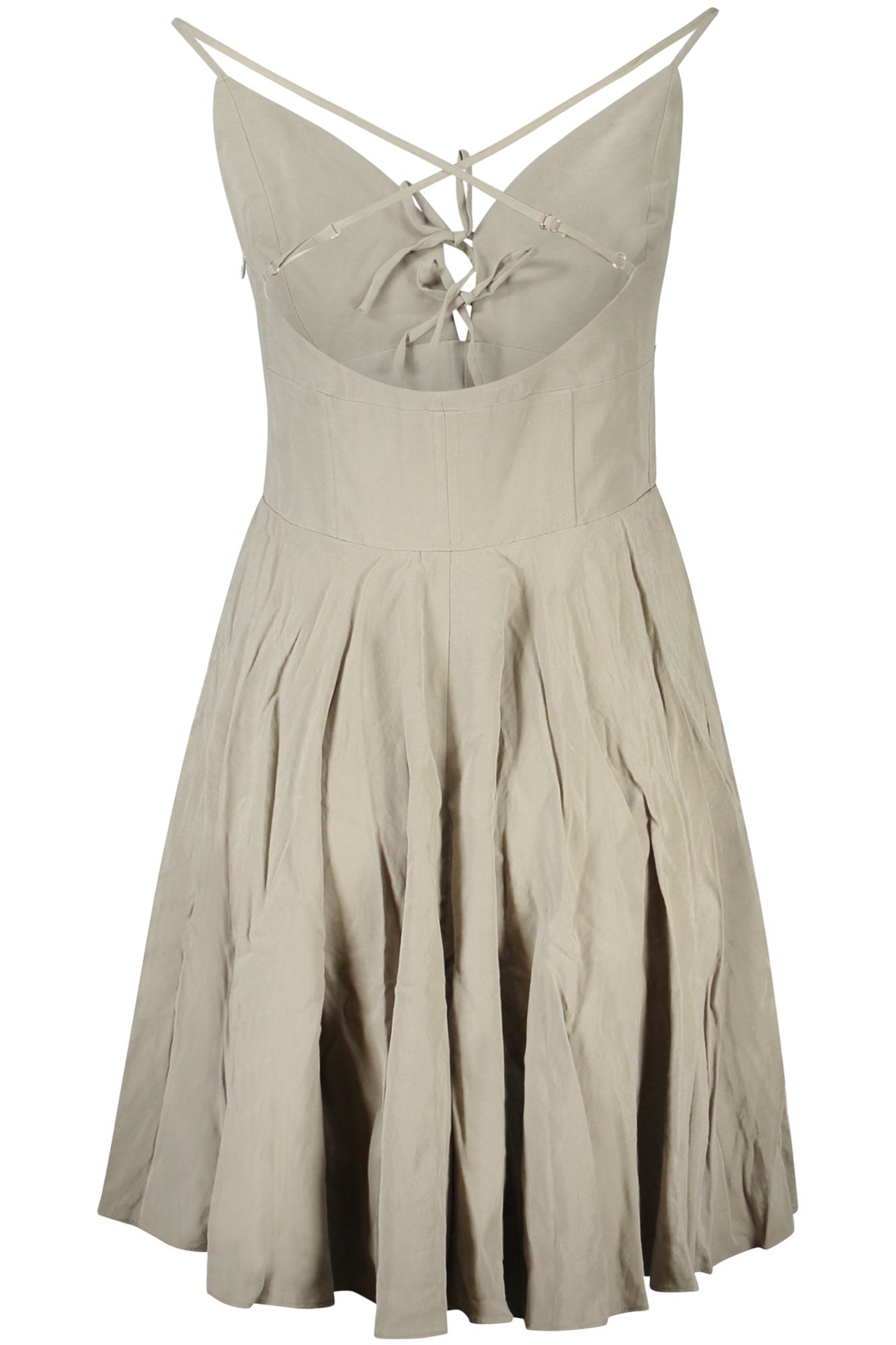 W4GK10WF592_VEG9D5 – Elegantes Grünes Kleid für Damen mit Herzausschnitt und Zierträgern – Größe: XS, S, M, L – Farbe: Verde