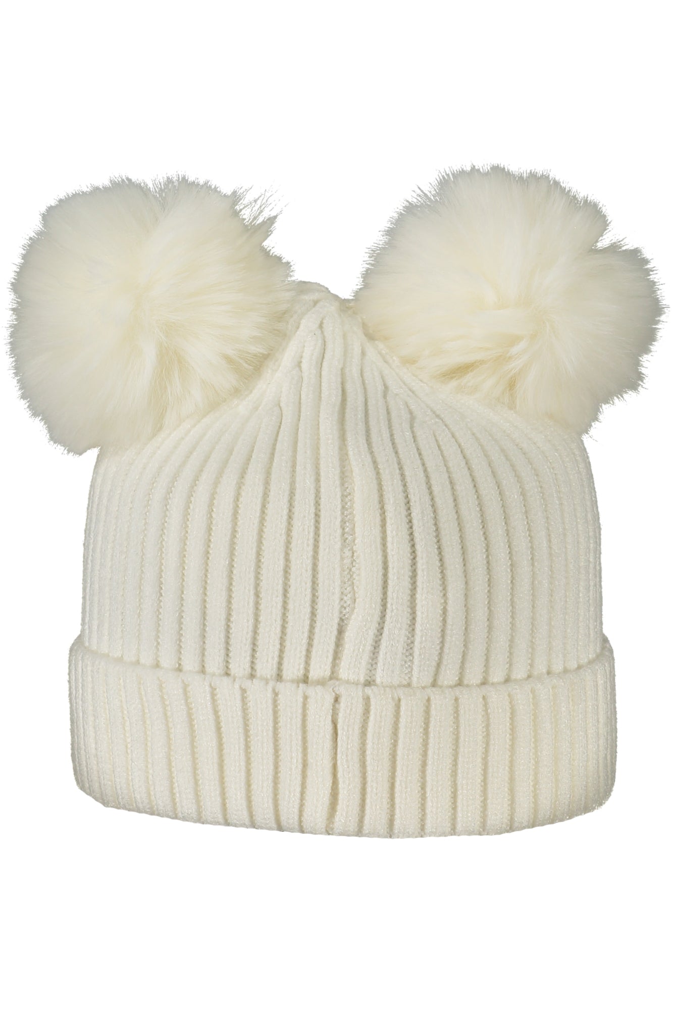 J3BZ04Z2QP0_BIG012 – Stylische Damenmütze in Weiß mit 2 Pompons und eleganter Stickerei – Größe: S, M, L – Farbe: Bianco