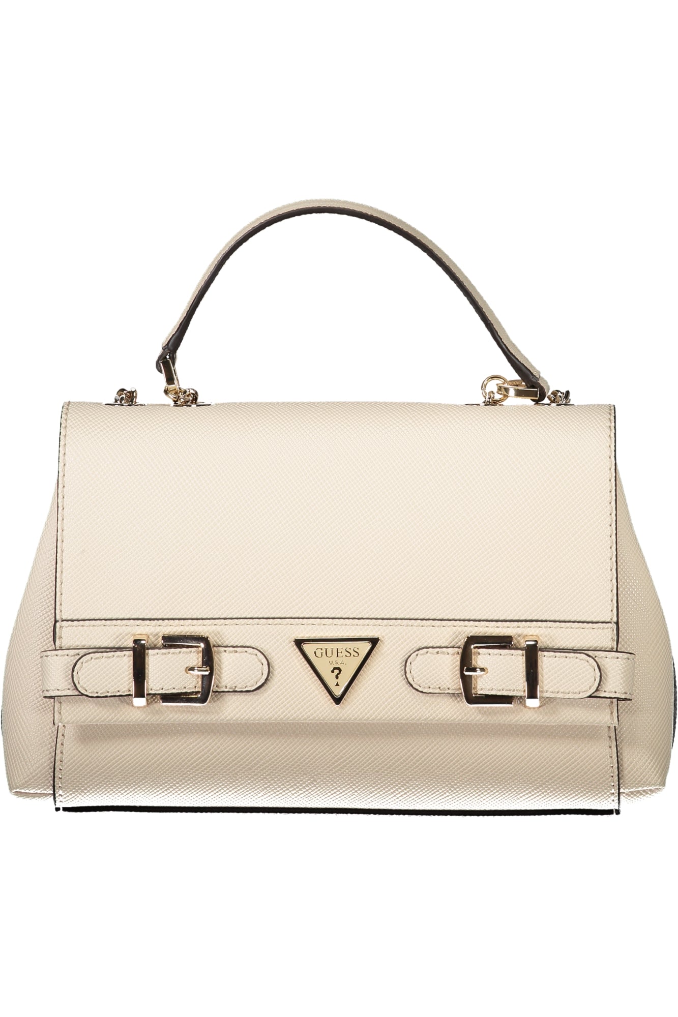 VG934021_BESTONE – Elegante Beigefarbene Ledertasche mit Kette und praktischen Fächern – Größe: UNI – Farbe: Beige