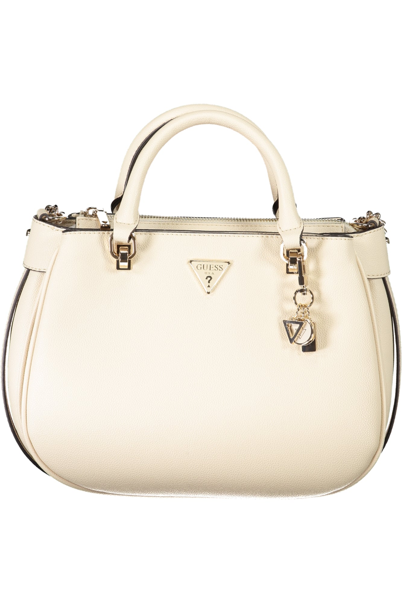 BG951909_BEBONE – Damenhandtasche Beige: Fedora-Stil mit Kettengurt und vielen Fächern – Größe: UNI – Farbe: Beige