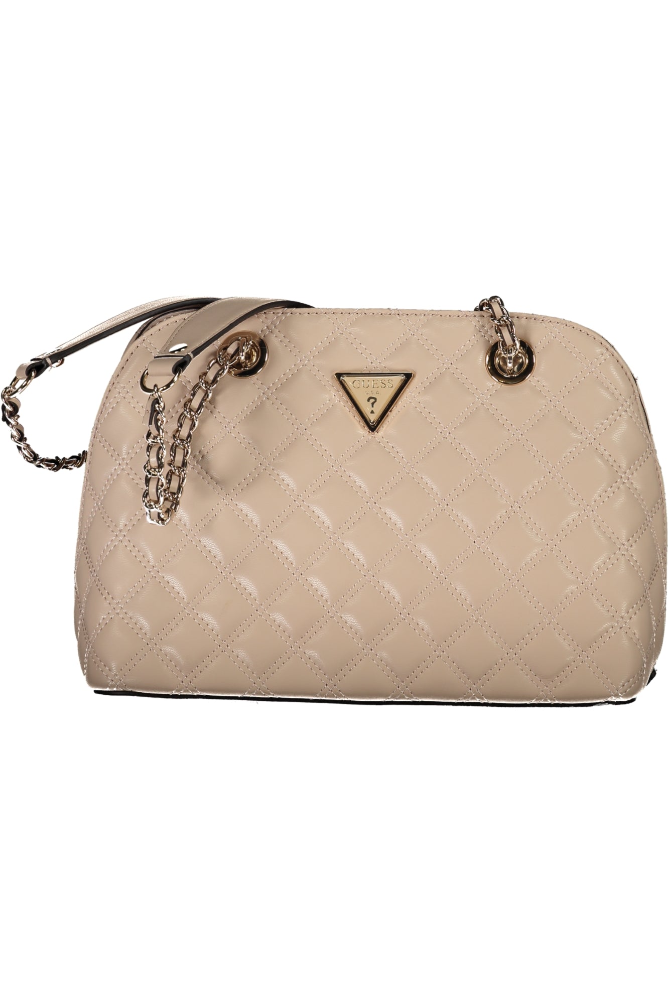 QG874805_BELIGBEI – Elegante Beigefarbene Damenschultertasche mit Kette und Schutzfüßen – Größe: UNI – Farbe: Beige