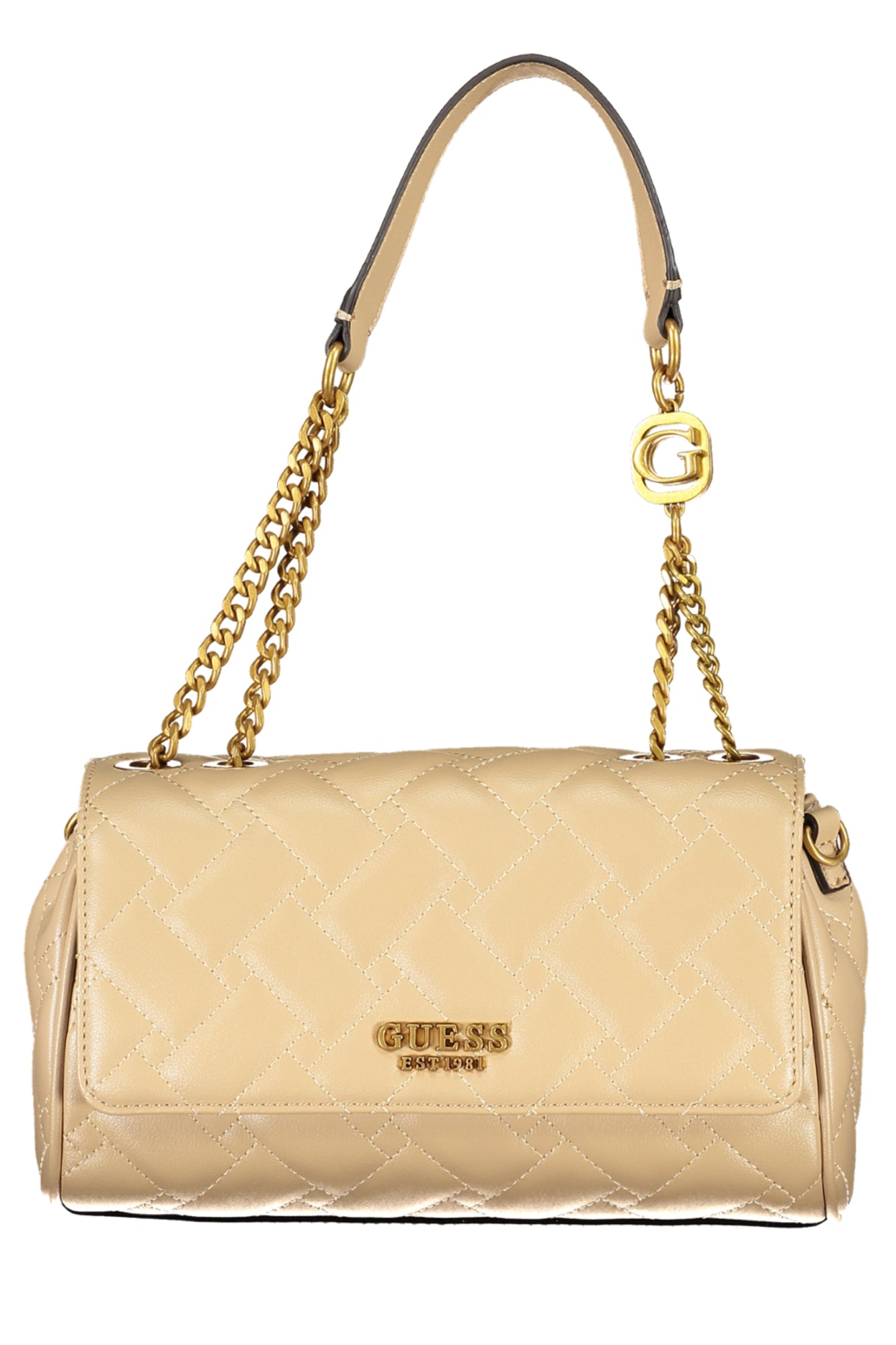 QB898420_BEBEIGE – Elegante Beigefarbene Damenschultertasche mit Vielseitigen Details – Größe: UNI – Farbe: Beige