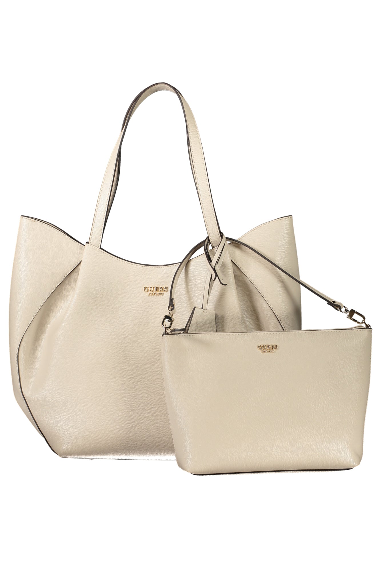 BG789824_BELIGTAU – Beige Damen Tasche mit Logo, Schutzfüßchen & herausnehmbarer Innentasche – Größe: UNI – Farbe: Beige
