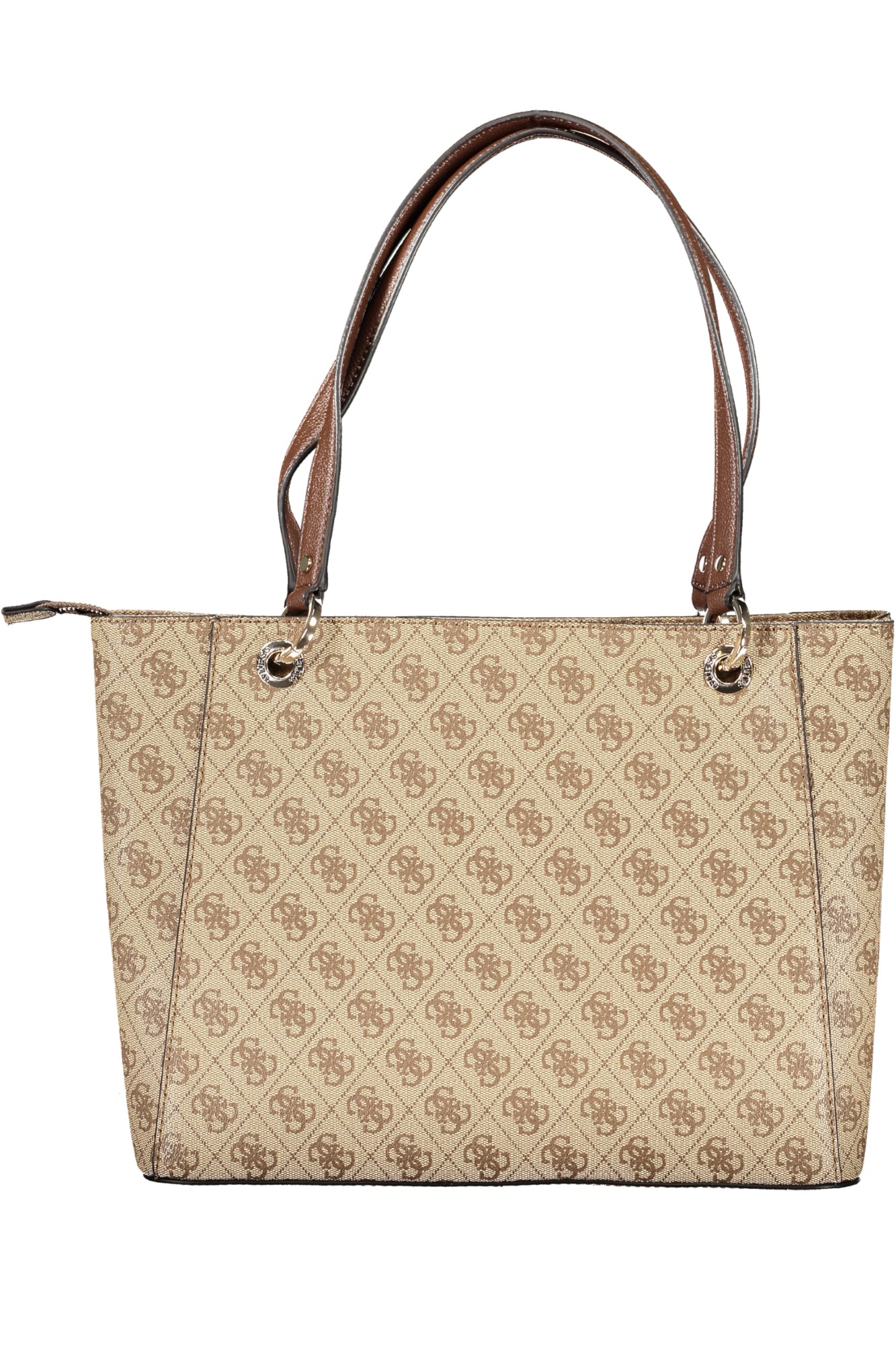 BG787925_BELATTELBR – Elegante Beigefarbene Damen-Handtasche mit Kontrasten und Schutzfüßchen – Größe: UNI – Farbe: Beige