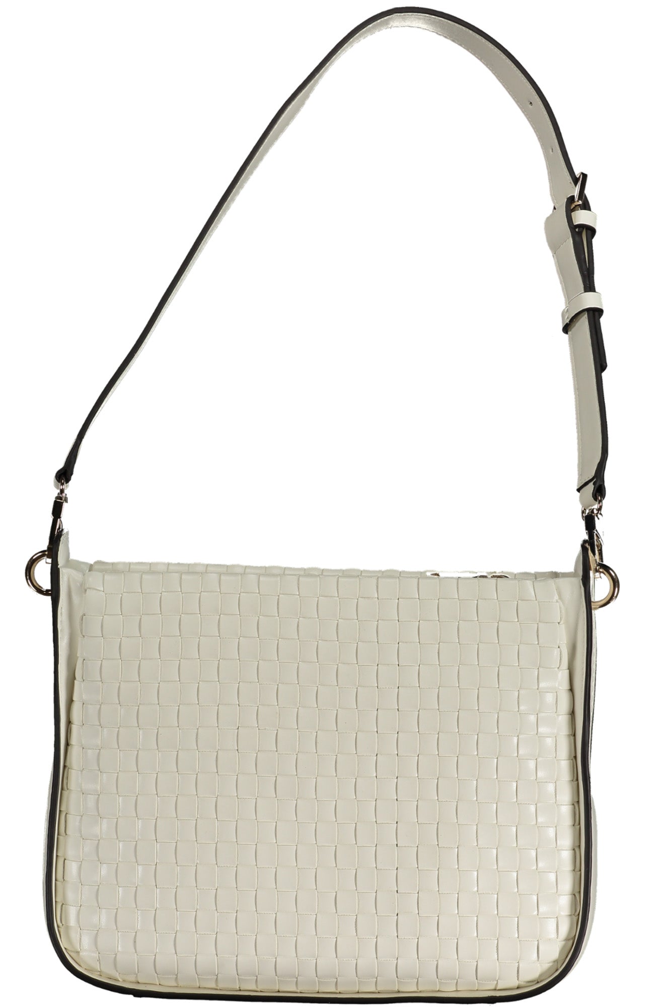 WG932602_BIWHITE – Stylishe weiße Handtasche mit kontrastierenden Details und Schulterriemen – Größe: UNI – Farbe: Bianco