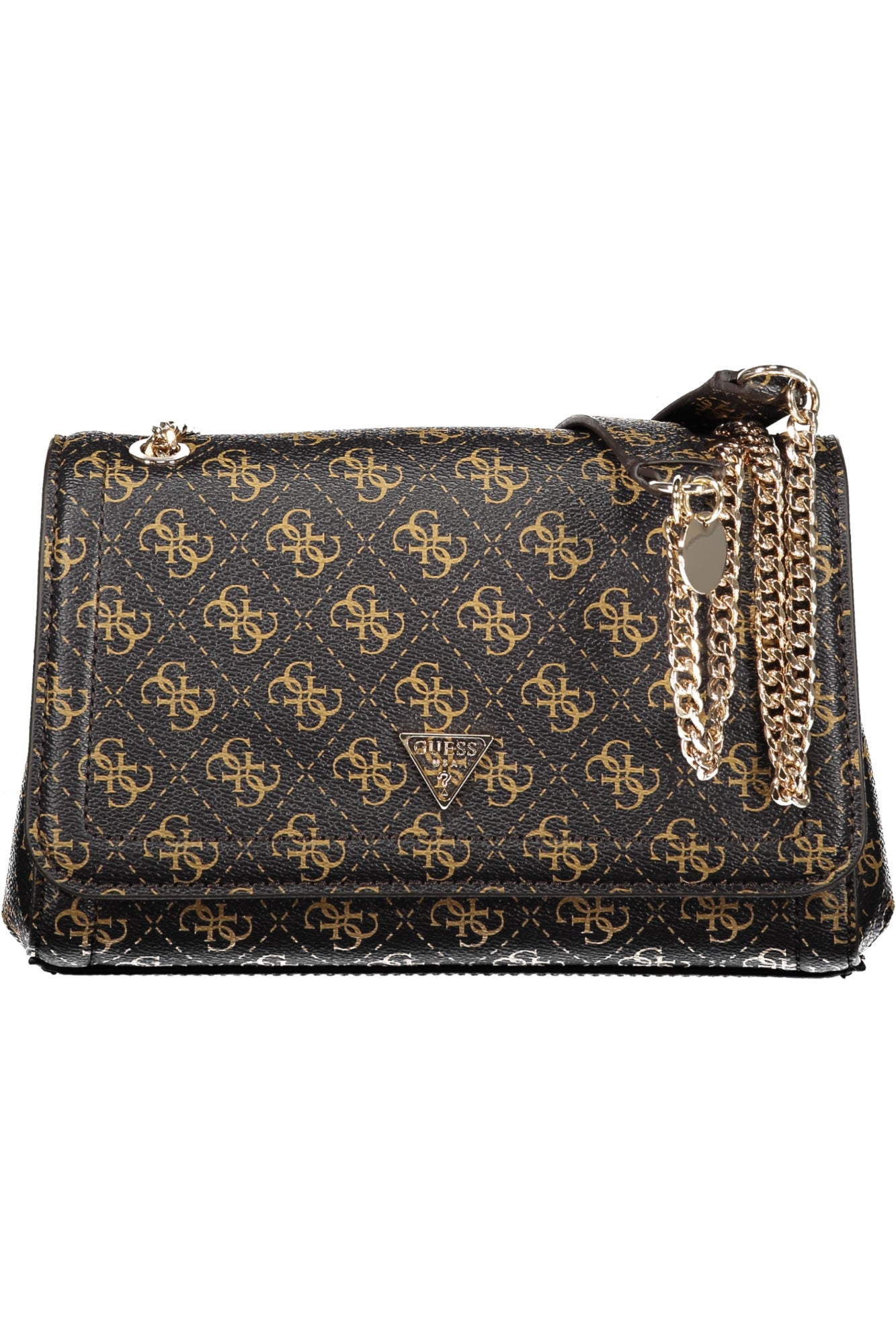 QG967221_MABROWNL – Elegante Damen Handtasche Braun mit Kettengriff und Mehrfachfächern – Größe: UNI – Farbe: Marrone