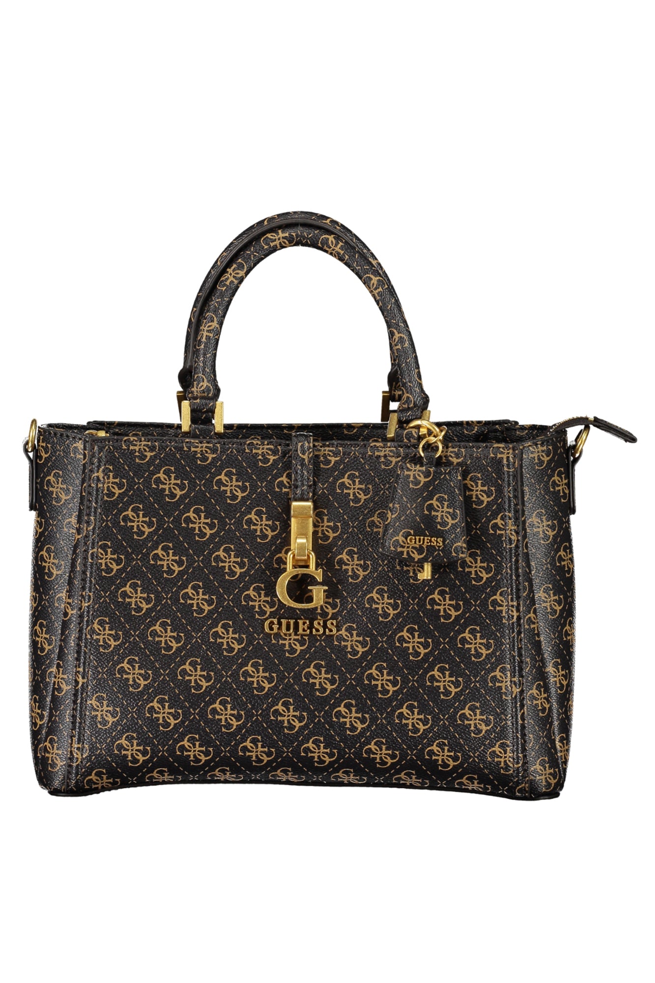 QA921306_MABROWNL – Trendige Damen Handtasche in Braun mit Logo, Vielseitige Fächer, Stilvoll – Größe: UNI – Farbe: Marrone