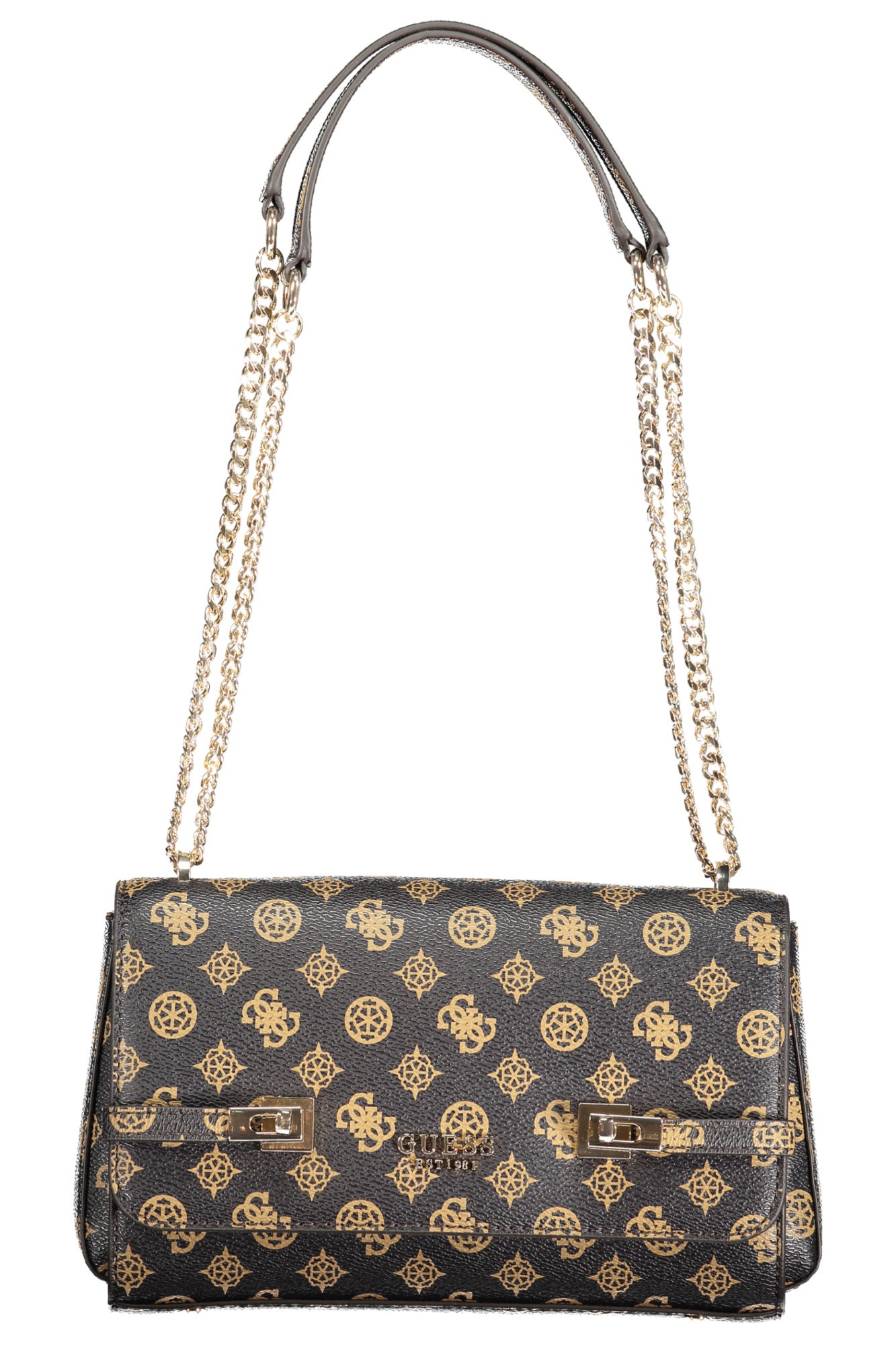 PG922621_MAMOCHAL – Braune Damentasche mit Kettengriffen und Logodetails - Stilvoll & Praktisch – Größe: UNI – Farbe: Marrone