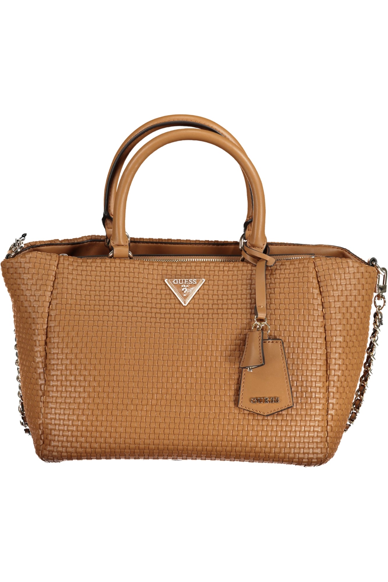 WW921906_MACOGNAC – Elegante Damen Lederhandtasche in Braun mit Schulterkette und Fächern – Größe: UNI – Farbe: Marrone