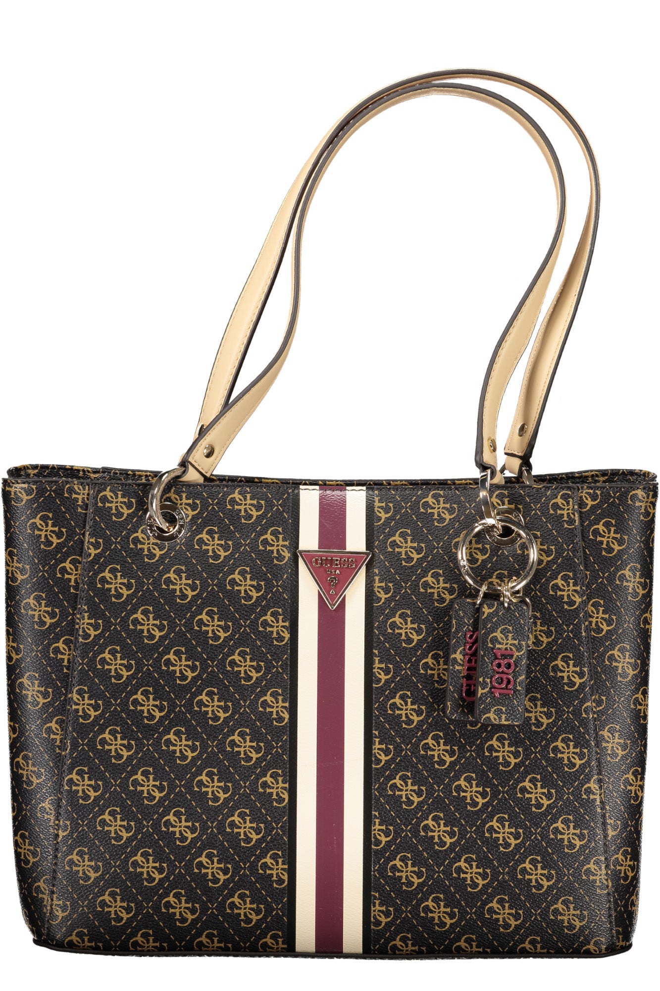 QS787925_MABROWNL – Braune Damenhandtasche Noelle mit Schulterriemen und viel Stauraum – Größe: Standard