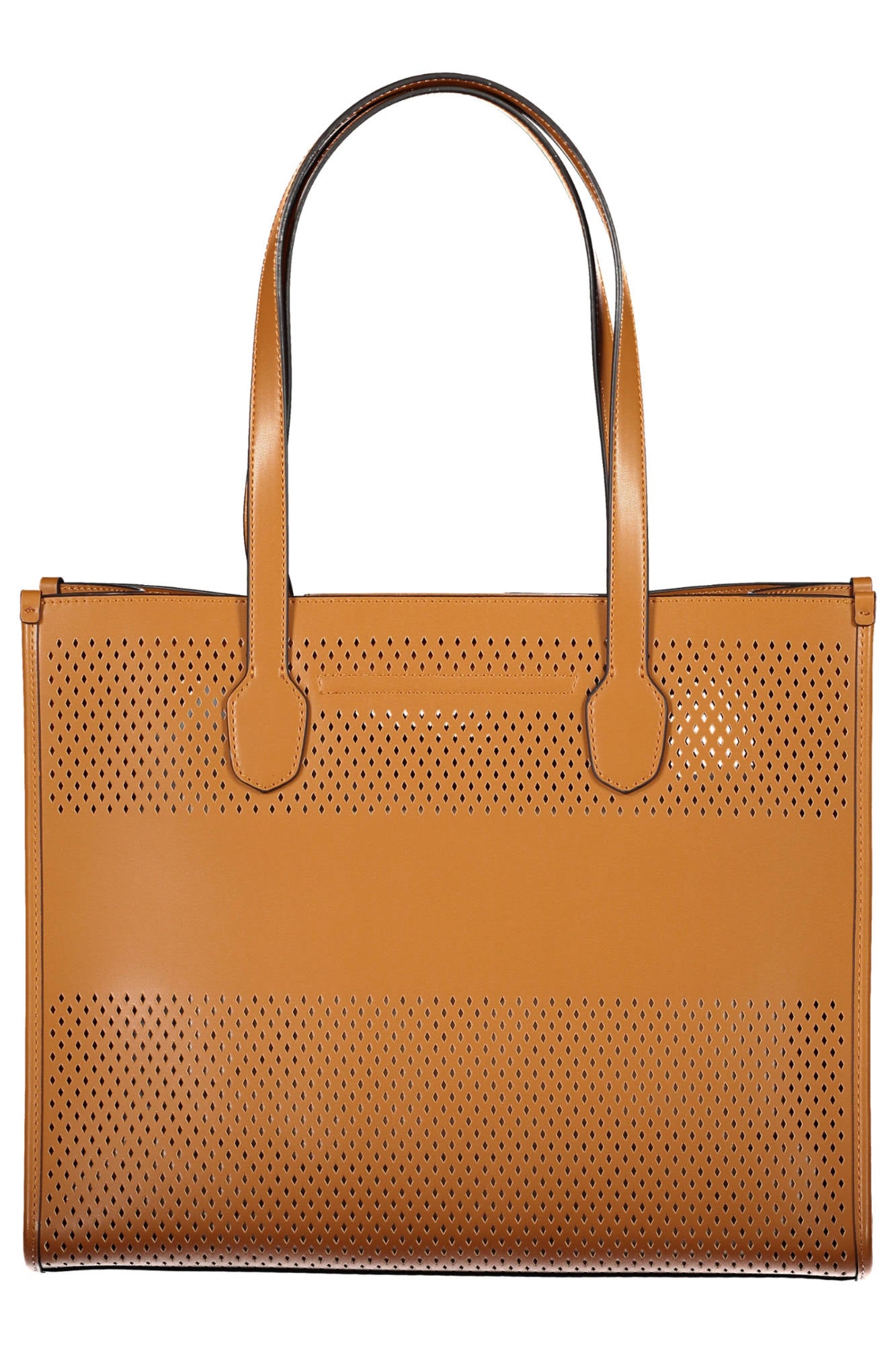 WH876923_MARRONE_COGNAC – Damentasche Braun mit Innentasche & Logo - 2 Henkel & Schultergurt – Größe: UNI – Farbe: Marrone