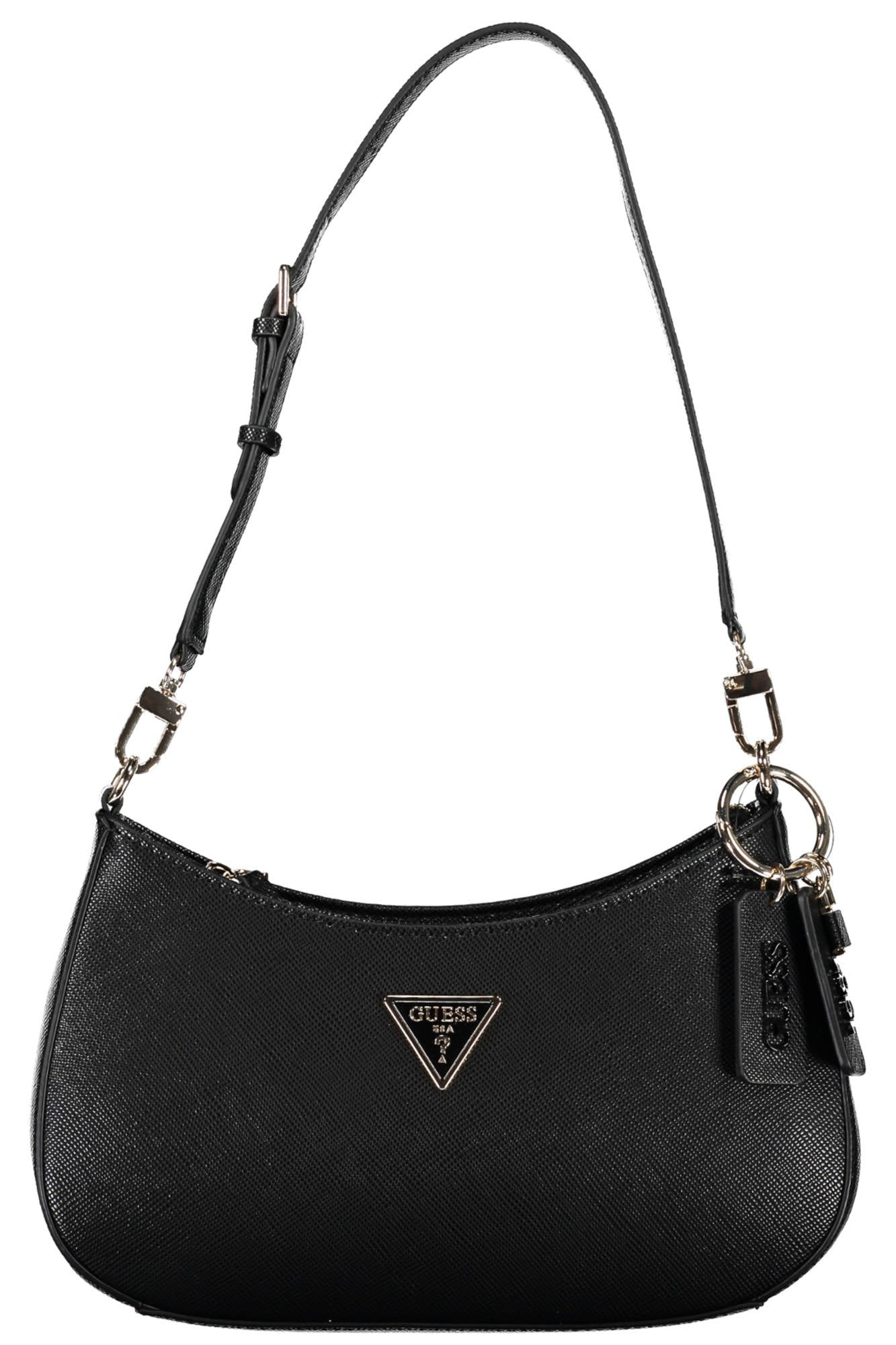 ZG787918_NERO_BLACK – Schwarze Damenshoulderbag mit Reißverschluss und Kartenfächern – Größe: Standard