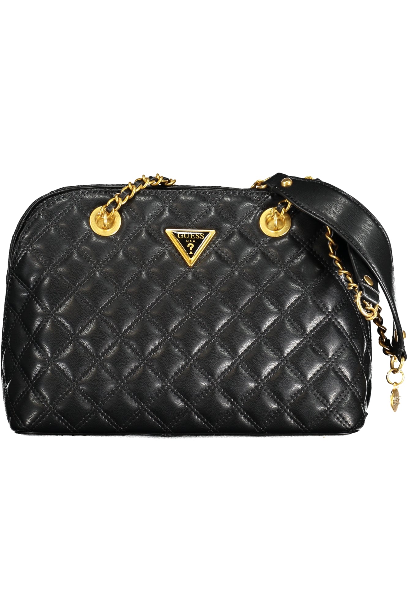 QA874805_NEBLACK – Stylische Damenschultertasche Schwarz mit Fächern & Reißverschluss – Größe: UNI – Farbe: Nero