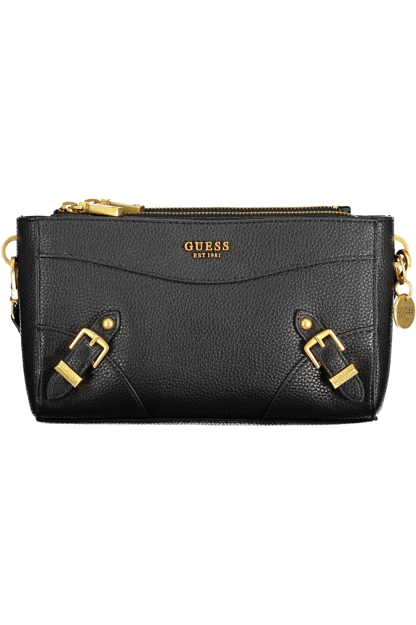 BA874472_NERO_BLACK – Elegante Damenhandtasche Schwarz mit Schultergurt und Kontrastdetails – Größe: UNI – Farbe: Nero