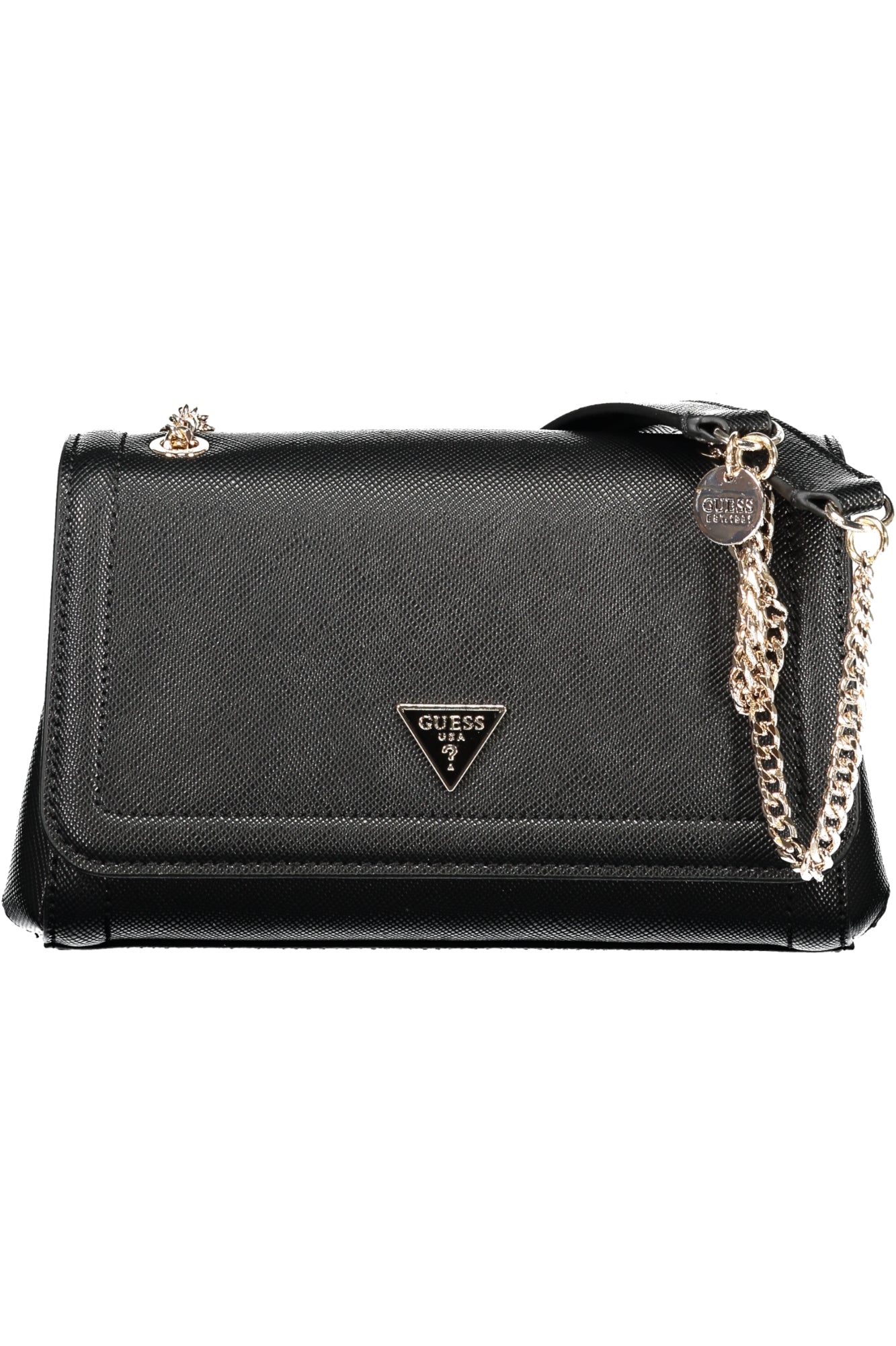 ZG967221_NEBLACK – Elegante schwarze Damen Tasche mit Kettengriffen und praktischem Innenraum – Größe: UNI – Farbe: Nero