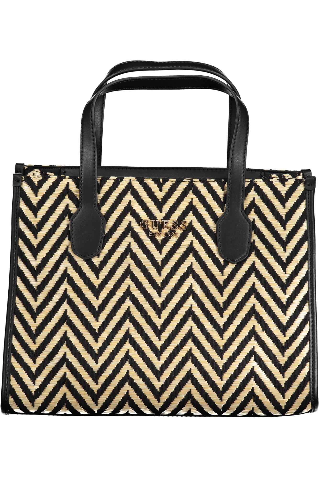 CV866522_NEBLACK – Elegante Damenhandtasche in Schwarz mit Fächern und abnehmbaren Gurt – Größe: UNI – Farbe: Nero