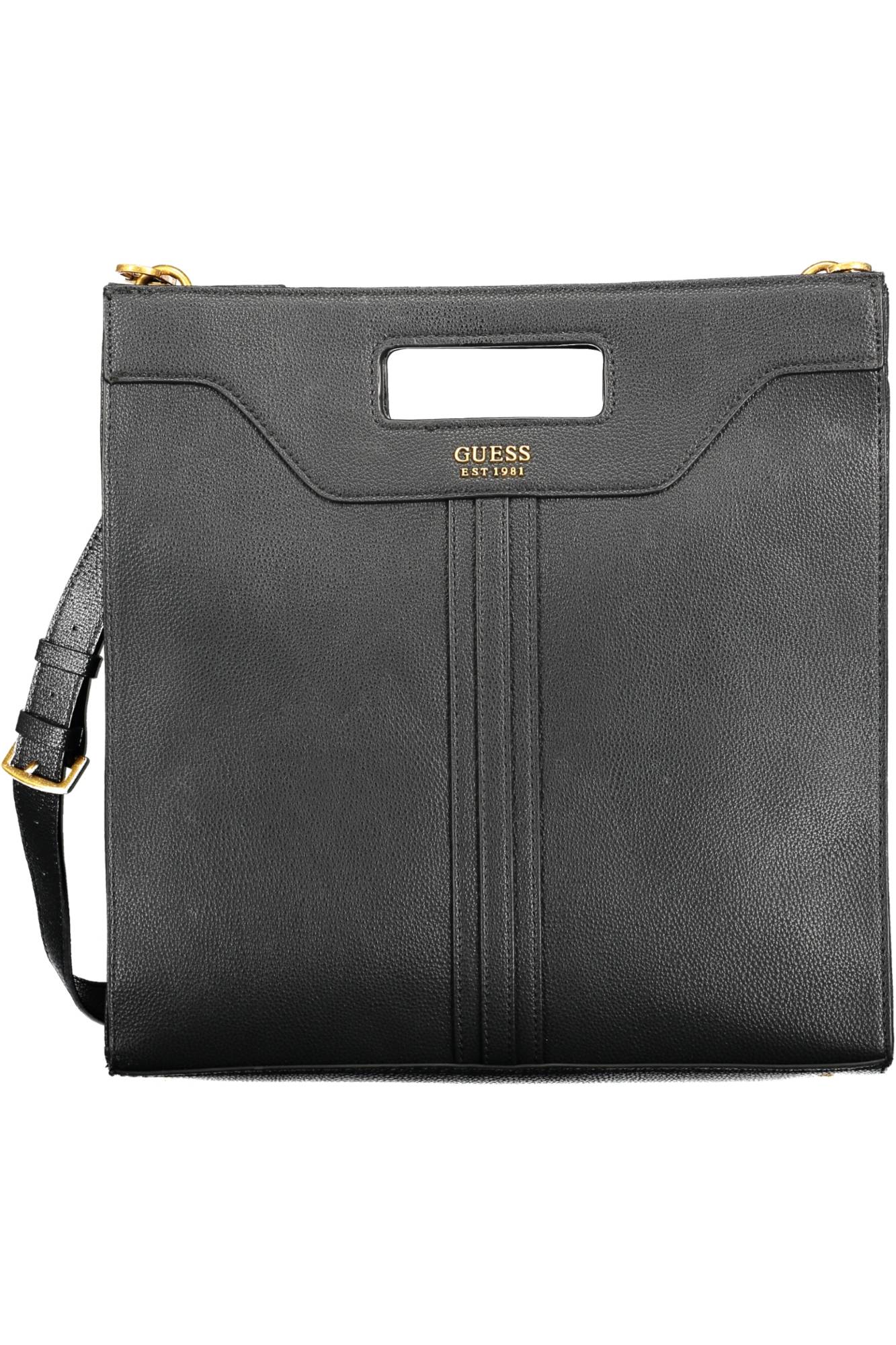 VB840523_NERO_BLACK – Damen Handtasche Schwarz: Vielseitige 2 Henkel Tasche mit Fächern – Größe: UNI – Farbe: Nero