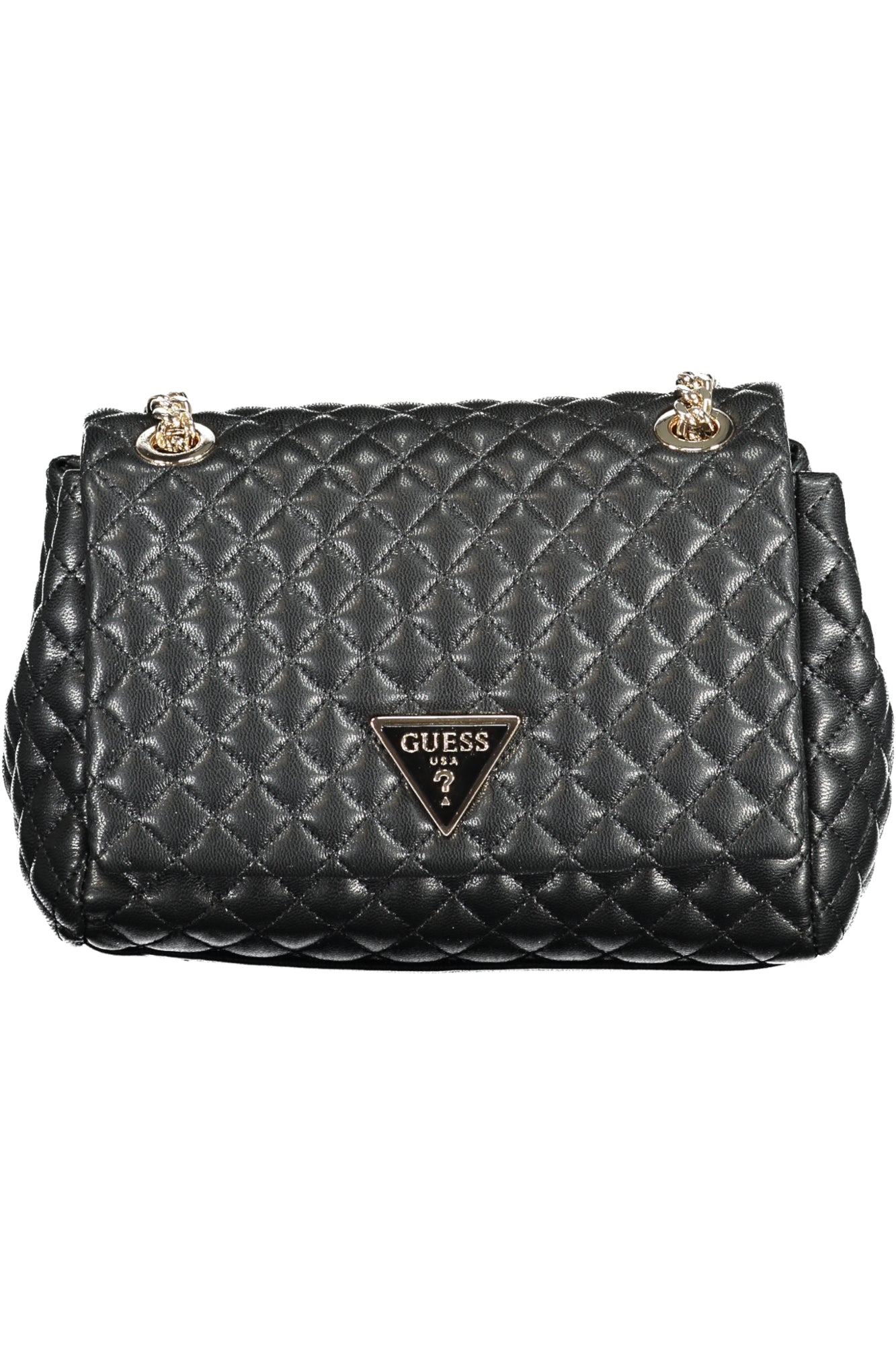 QG923621_NEBLACK – Elegante schwarze Damentasche mit Kettengurt und Kartenfächern – Größe: UNI – Farbe: Nero