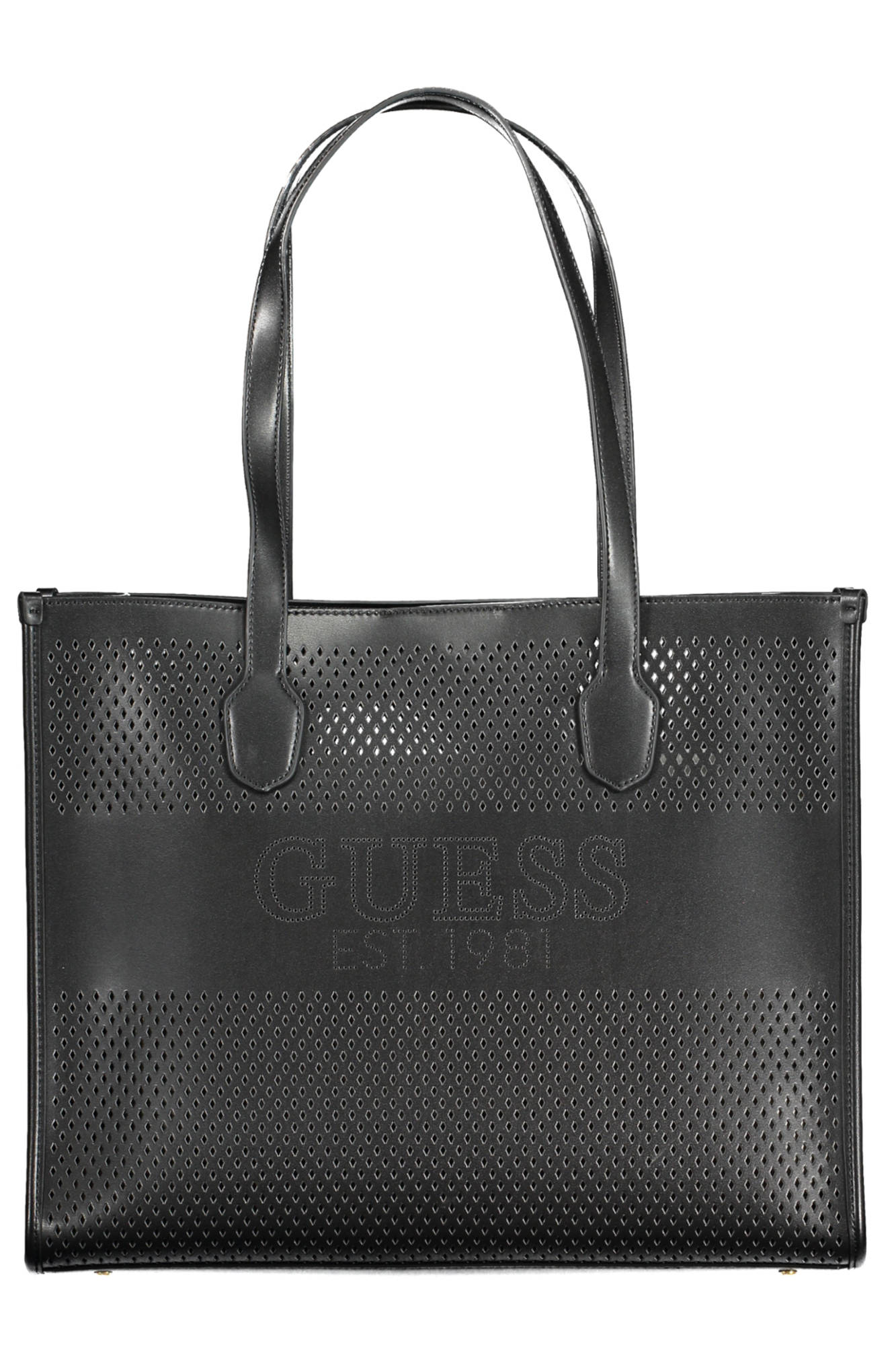 WH876923_NERO_BLACK – Schwarze Schultertasche mit vielseitiger Innentasche und Logo-Details – Größe: UNI – Farbe: Nero